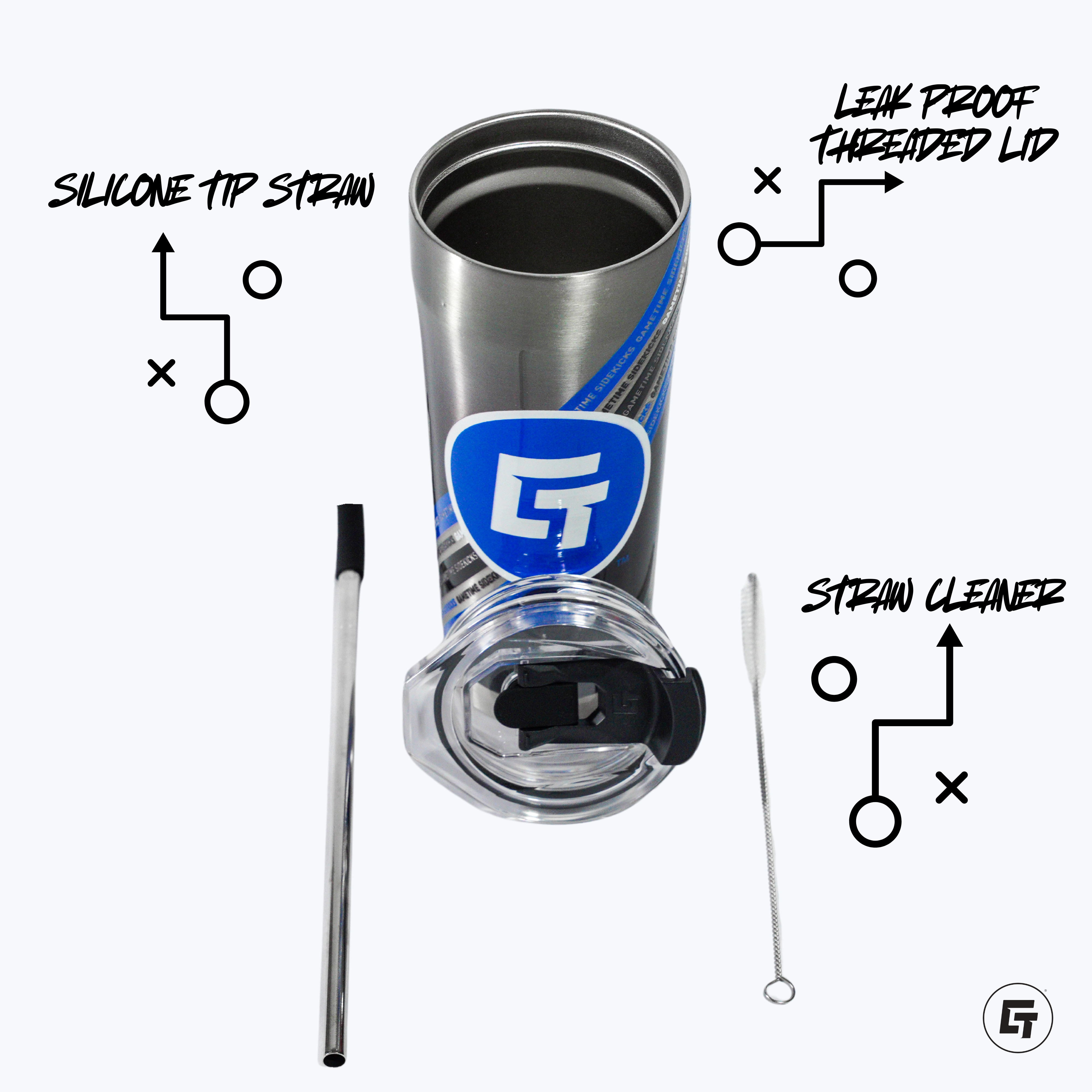 American Cornhole League "ACL Arizona" State Landscape White Straw Tumbler