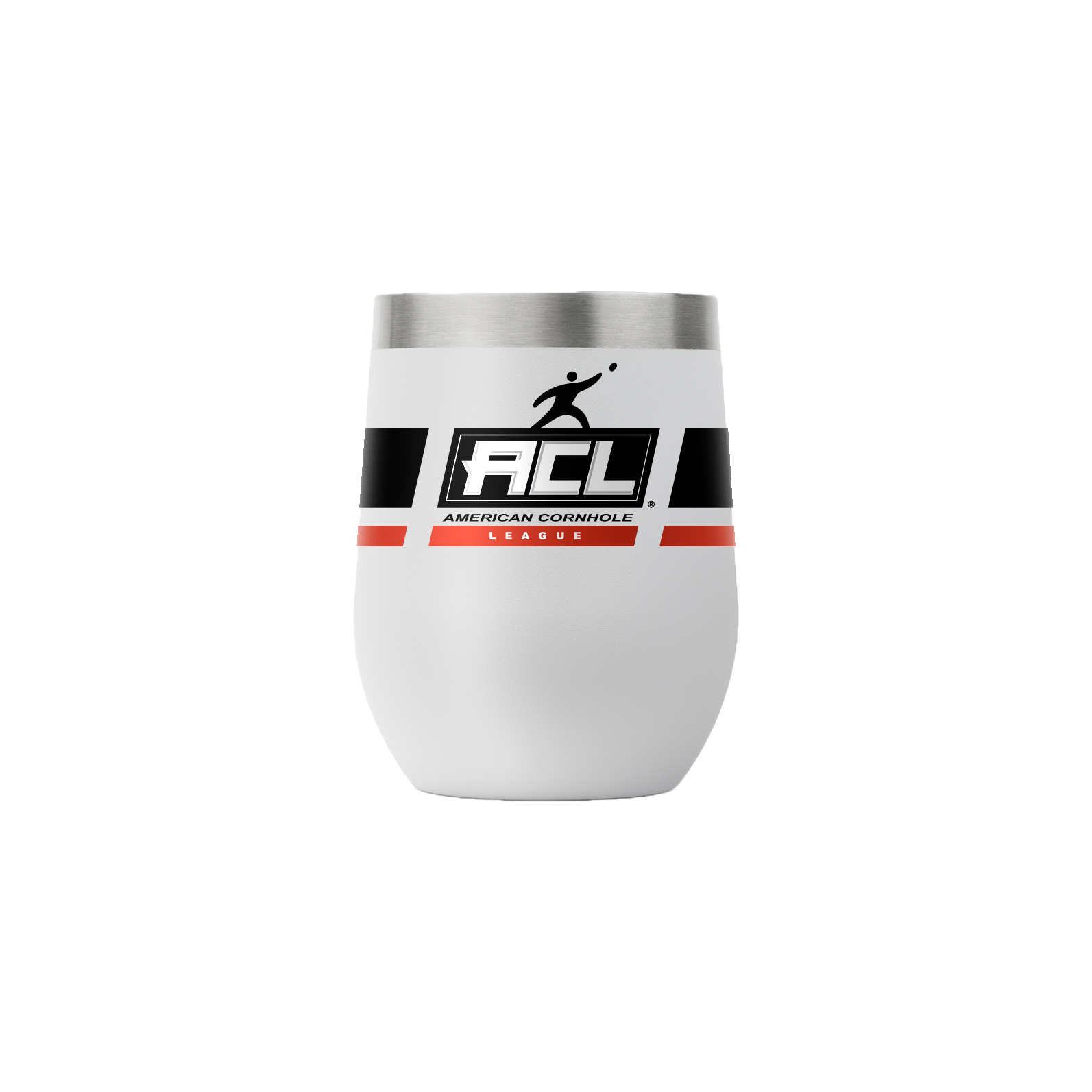 American Cornhole League 12oz Light Grey Stemless Tumbler