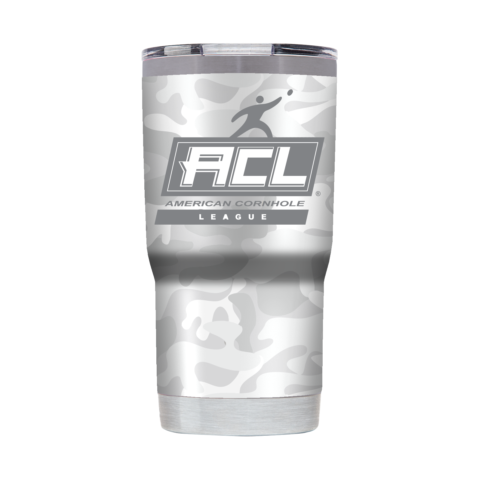 American Cornhole League 20oz White Camo Stainless Steel Tumbler
