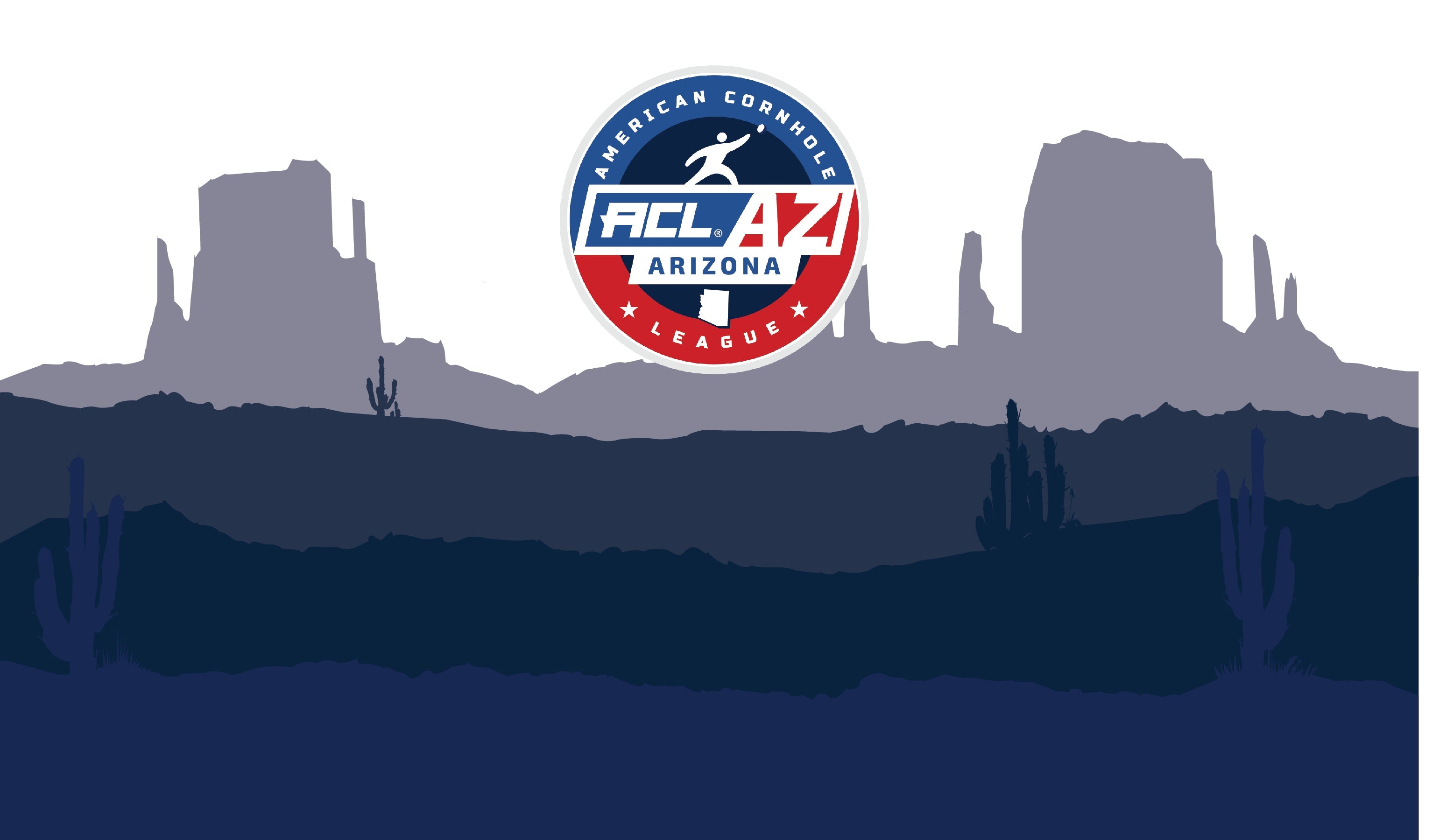 American Cornhole League "ACL Arizona" State Landscape Full Wrap 20oz White Stainless Steel Tumbler