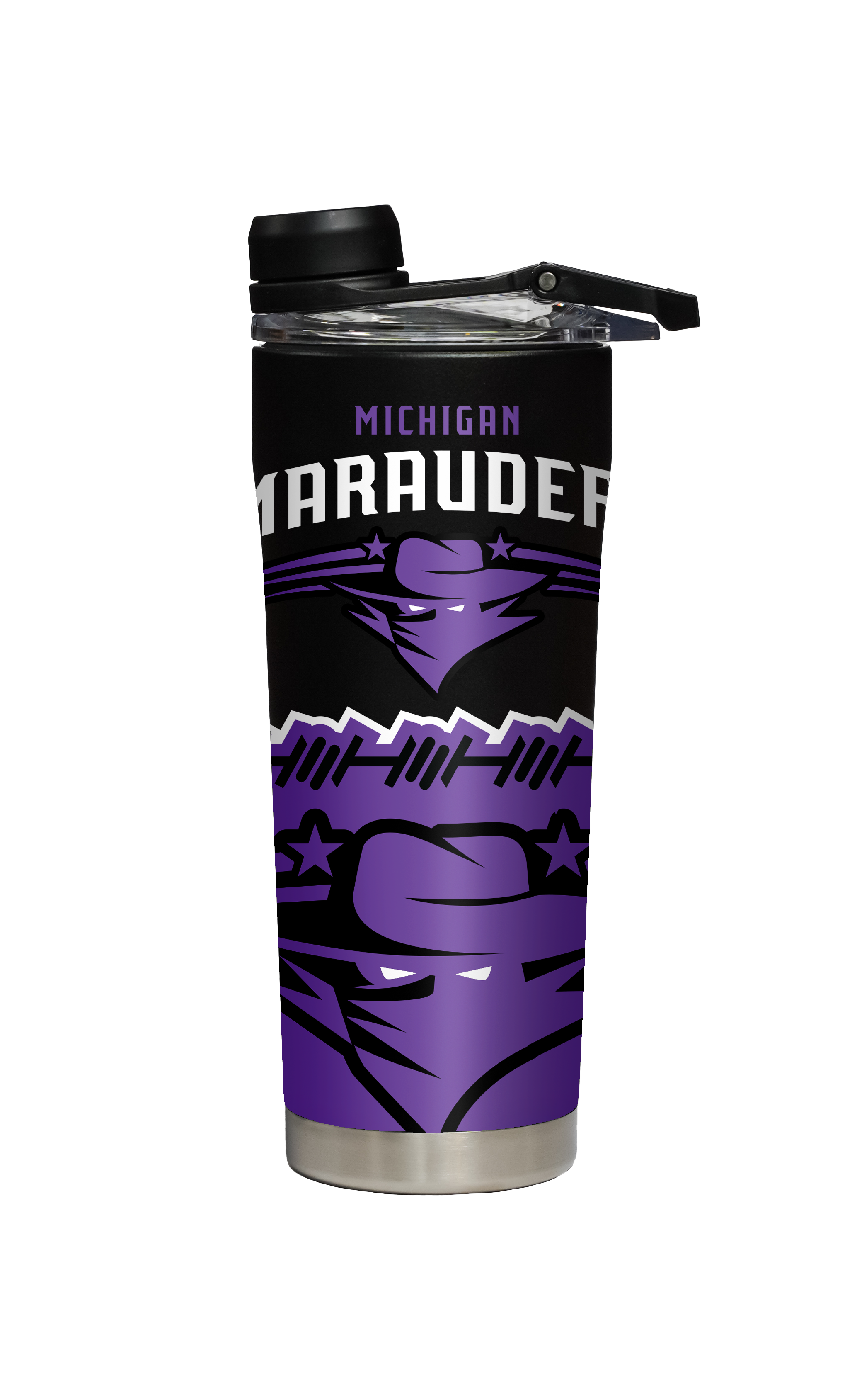 Michigan Marauders Black Shaker Bottle
