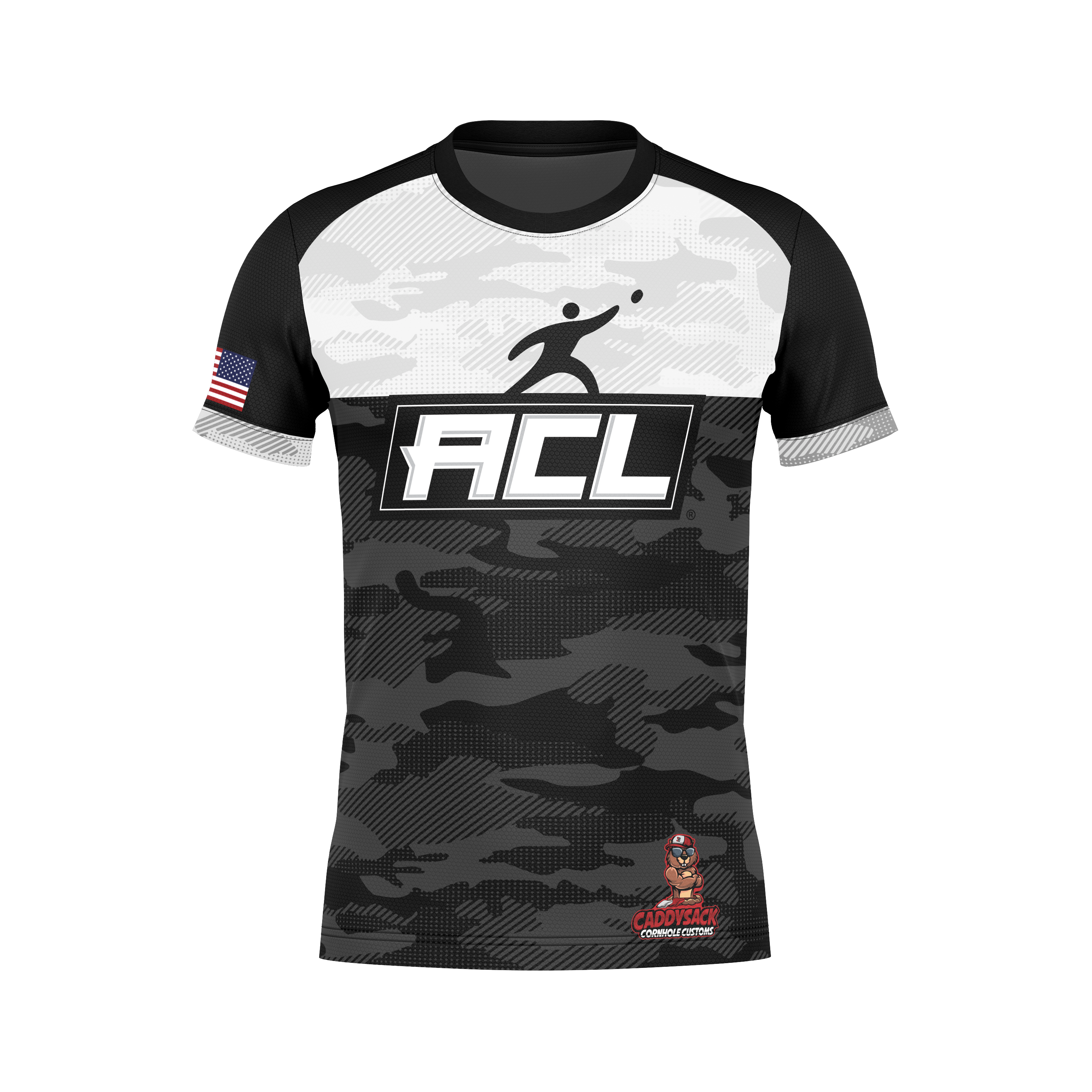 "AUTHENTIC" ACL/CADDYSACK "CAMO" JERSEY- BLACKOUT