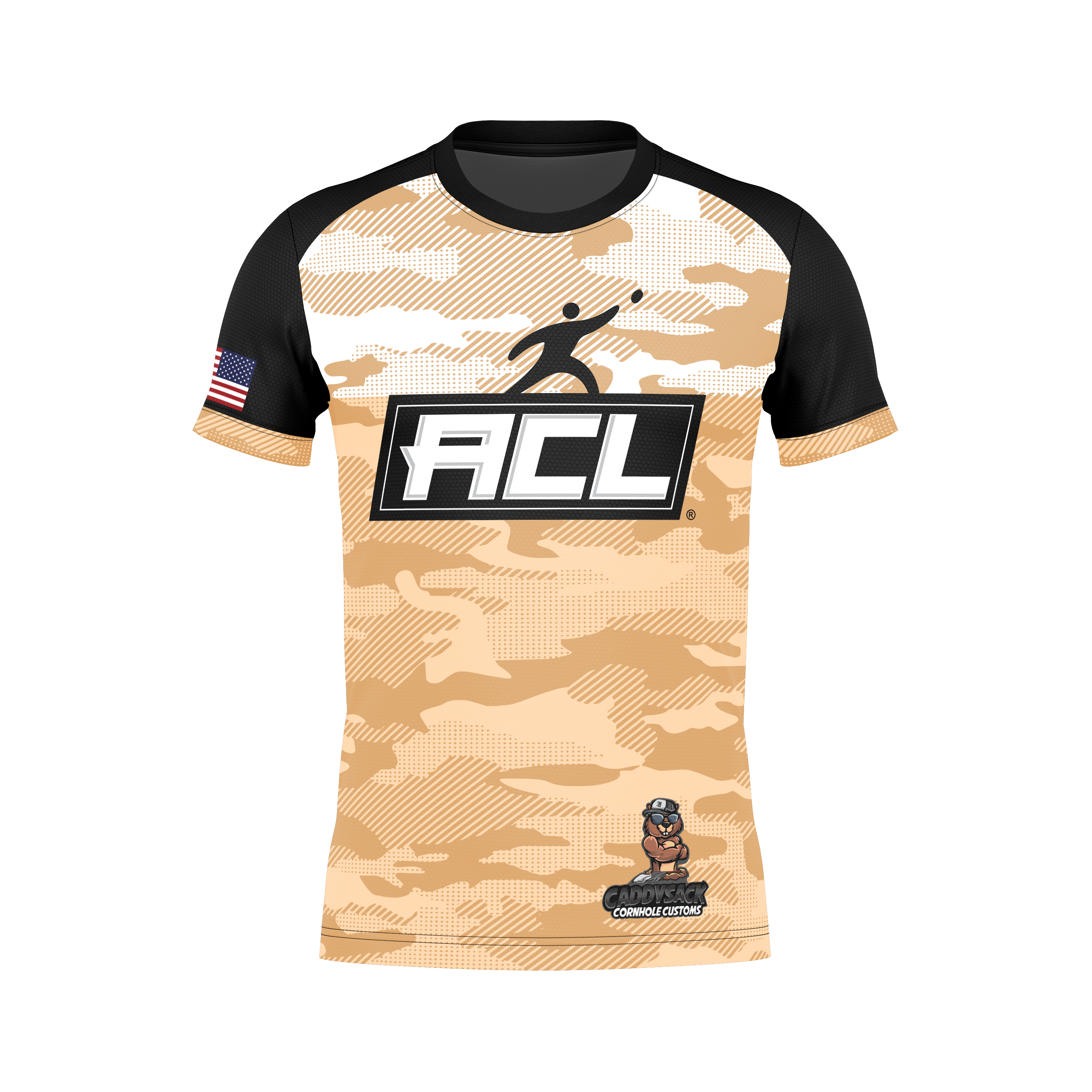"AUTHENTIC" ACL/CADDYSACK "CAMO" JERSEY- DESERT