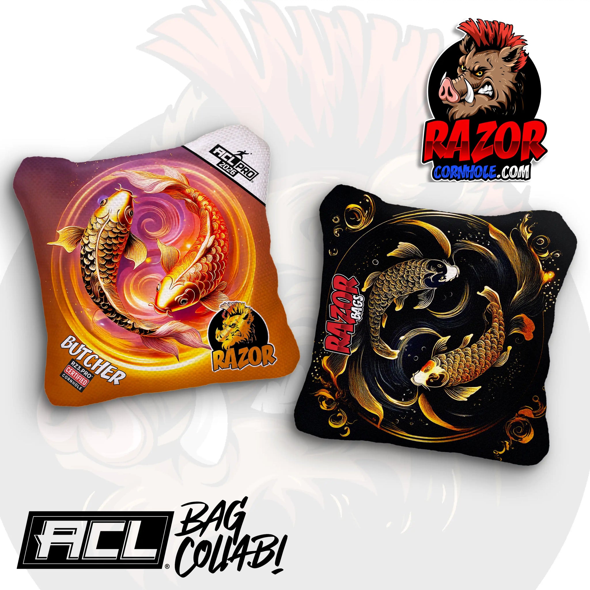 Butcher | Lucky Fish | ACL PRO Razor Cornhole Bags | American