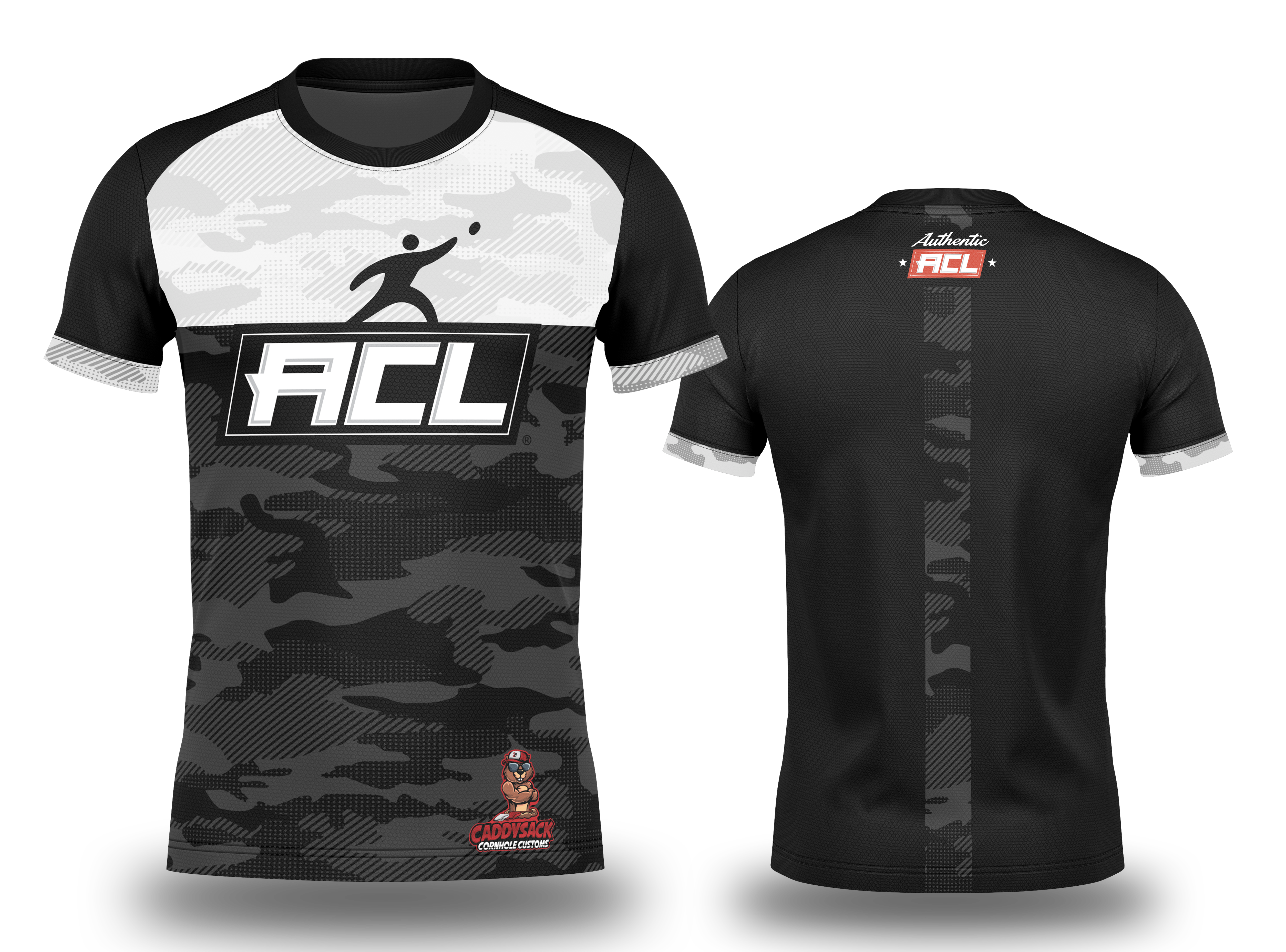 "AUTHENTIC" ACL/CADDYSACK "CAMO" JERSEY- BLACKOUT