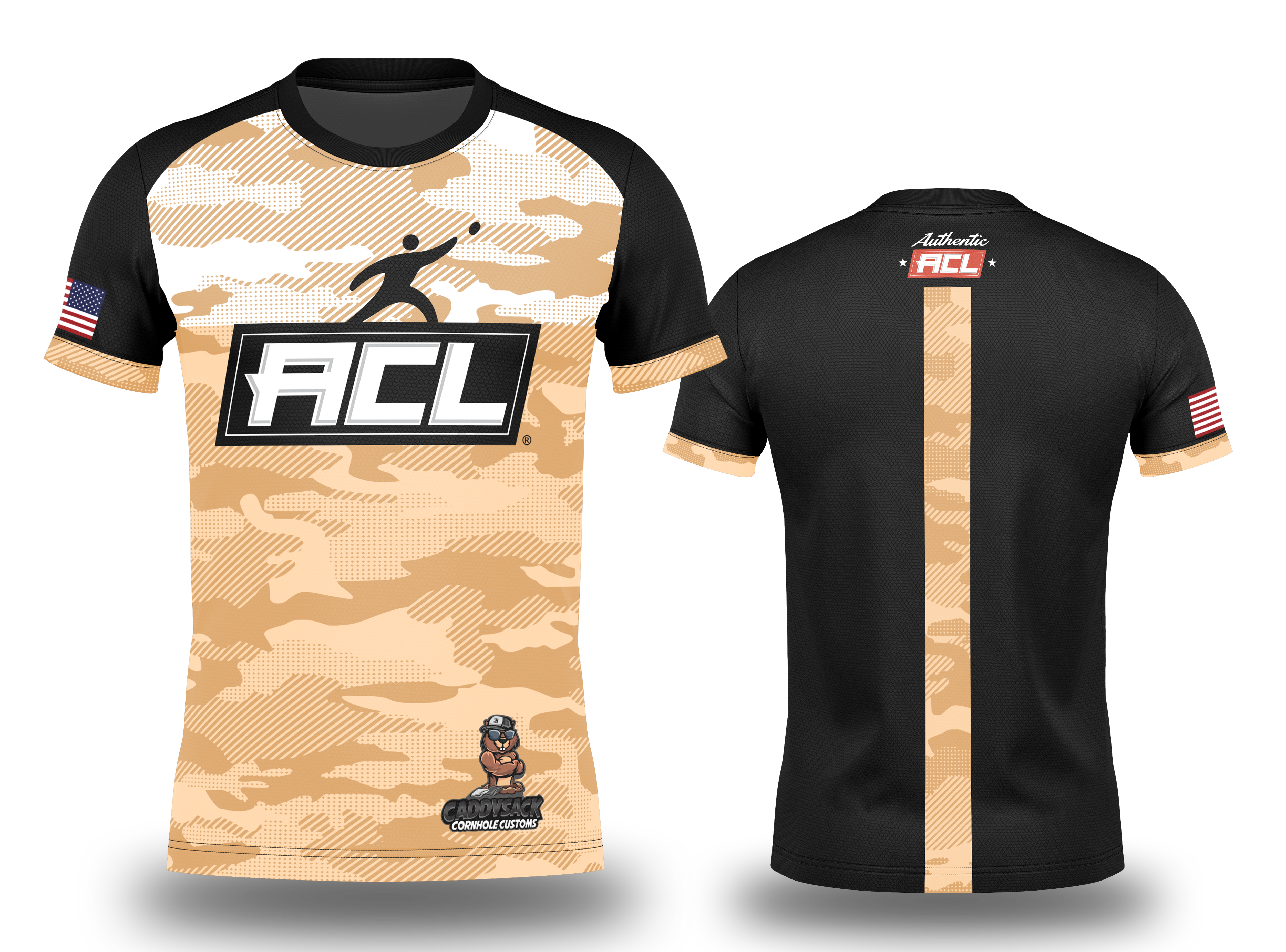 "AUTHENTIC" ACL/CADDYSACK "CAMO" JERSEY- DESERT