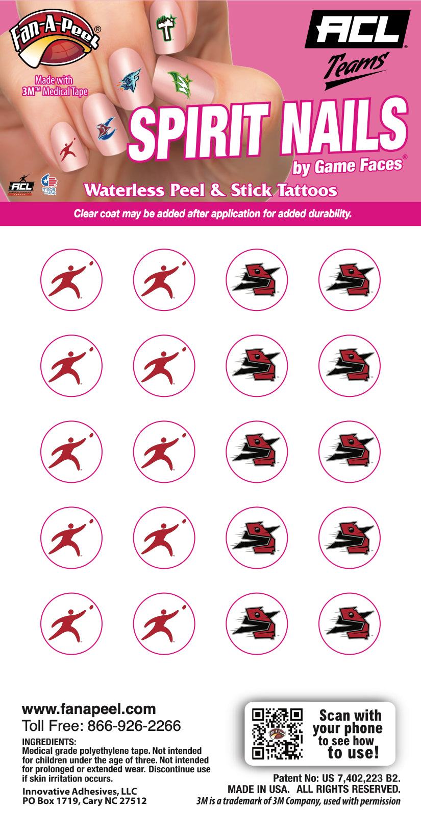 Georgia Sliders - Waterless Peel & Stick Fingernail Tattoos - 20 Pack