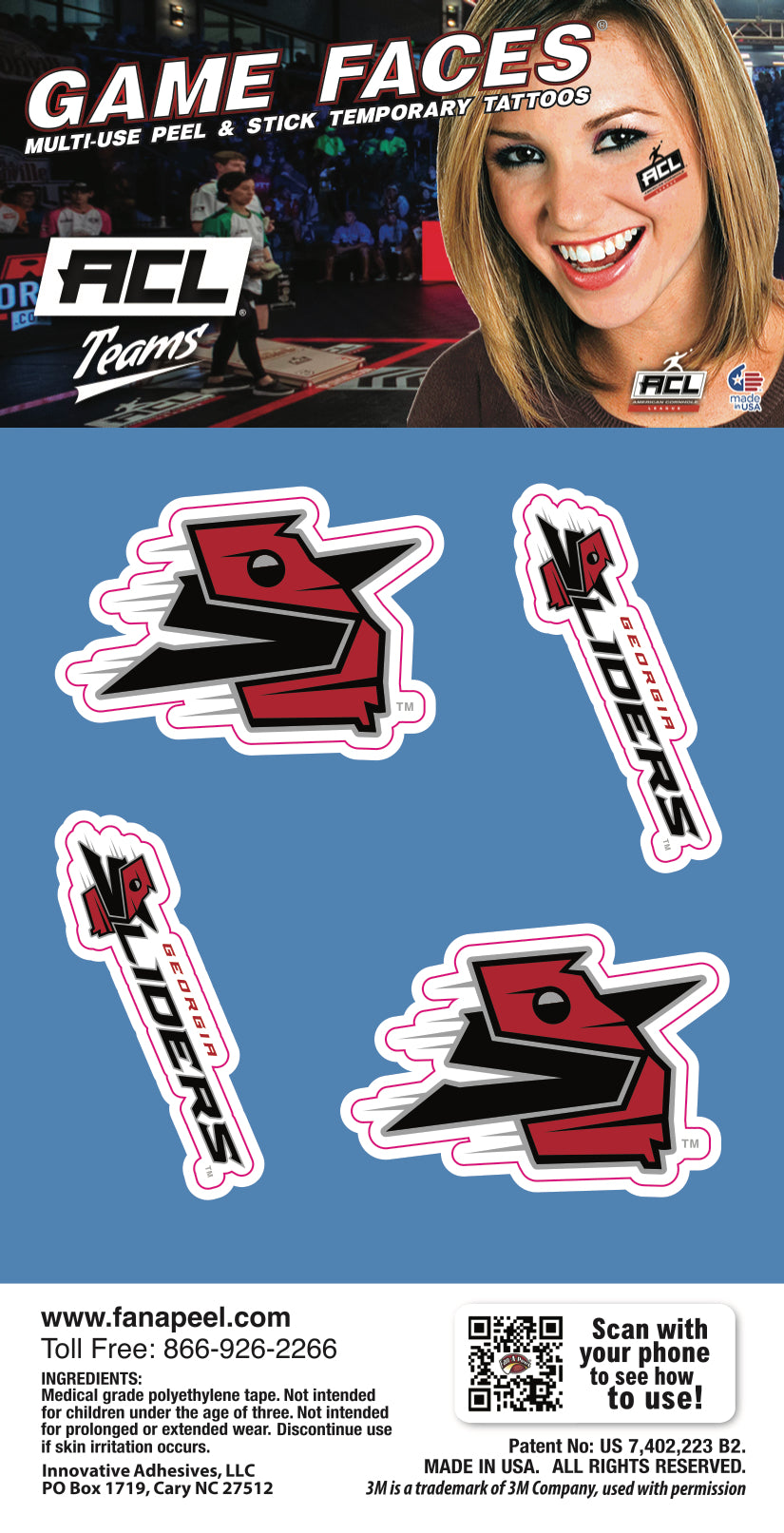 Georgia Sliders - Game Face 4 Pack