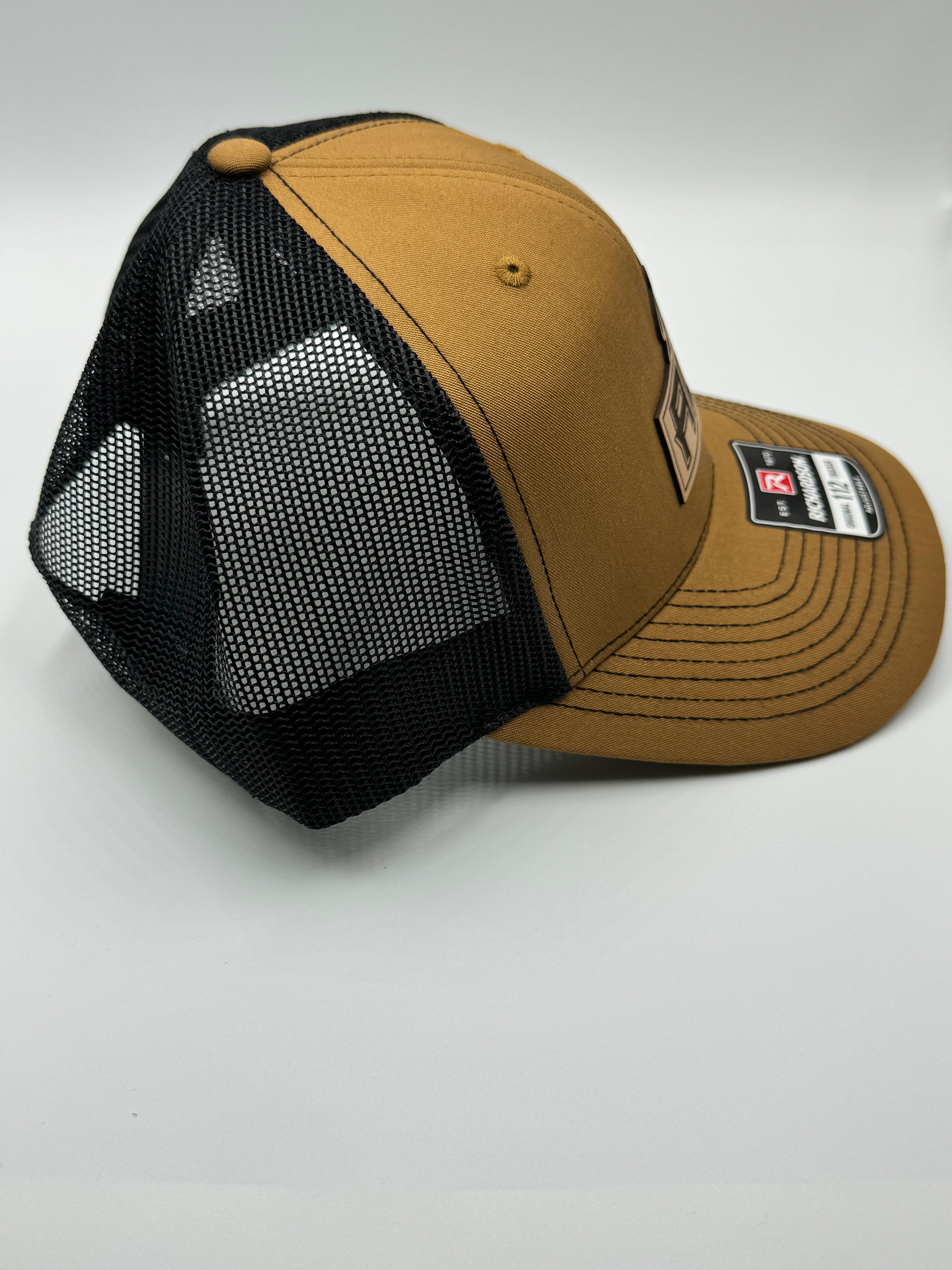 Brown/Black Hat With Leather Patch