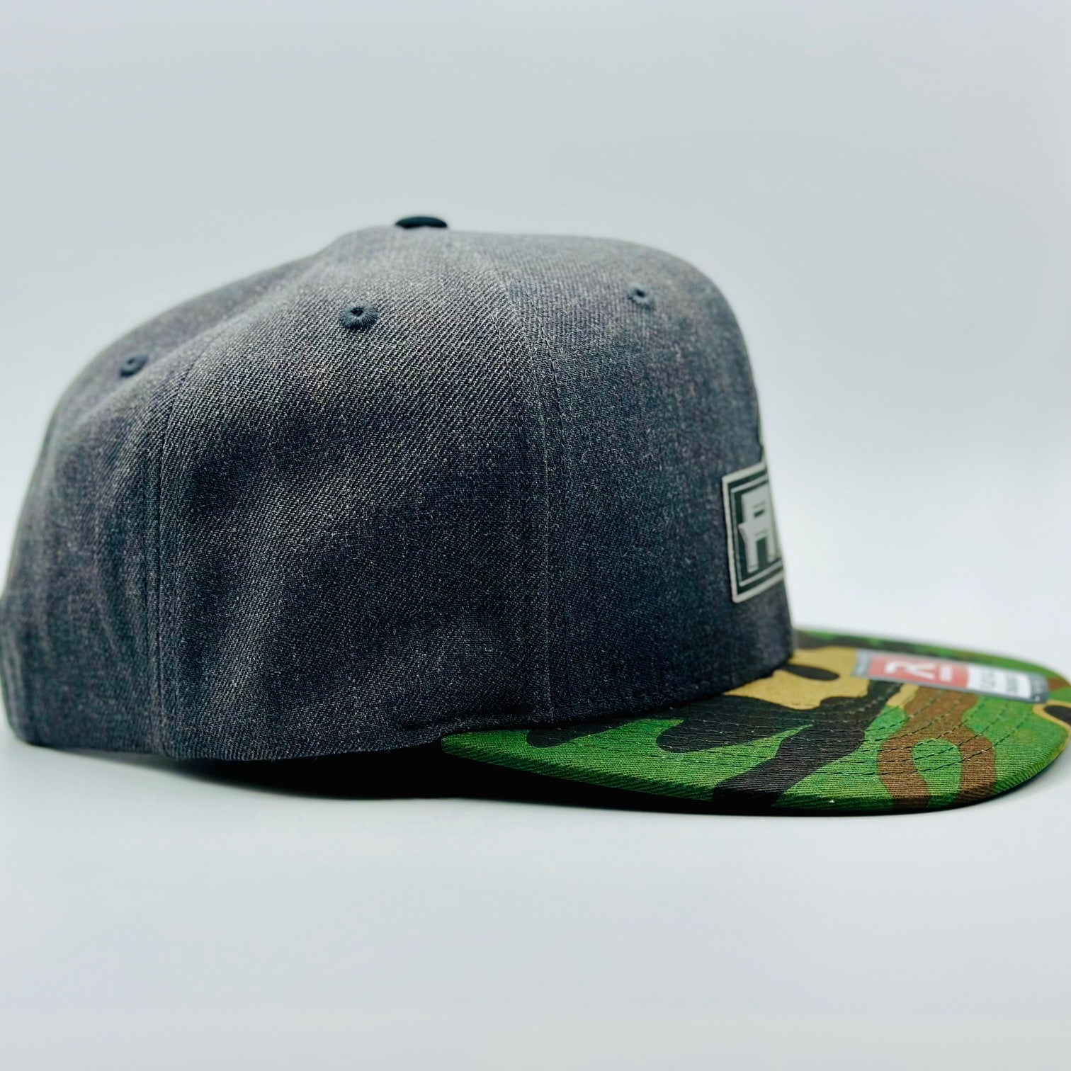 Charcoal/Camo Hat With Sliver Patch