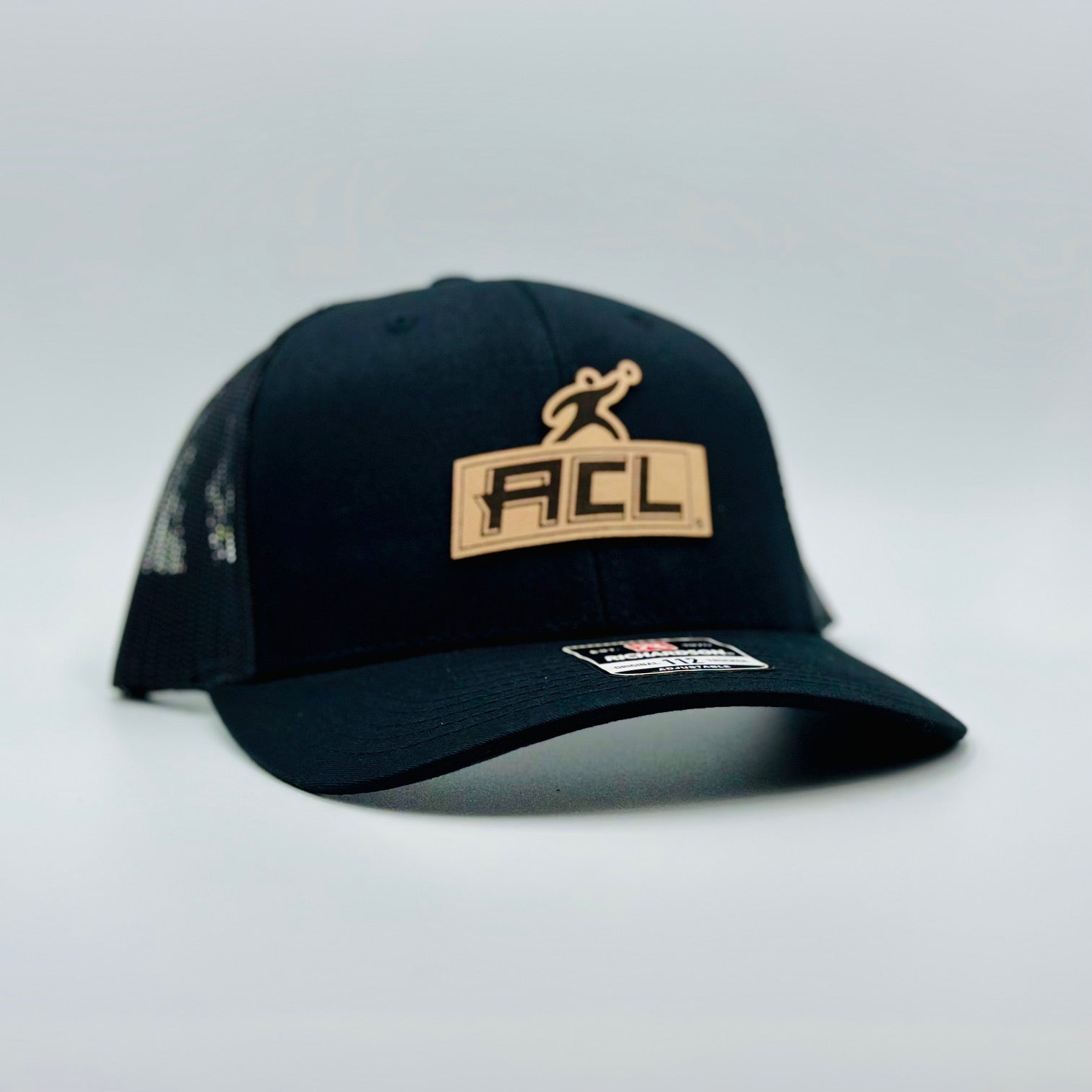 Black Hat With Leather Patch