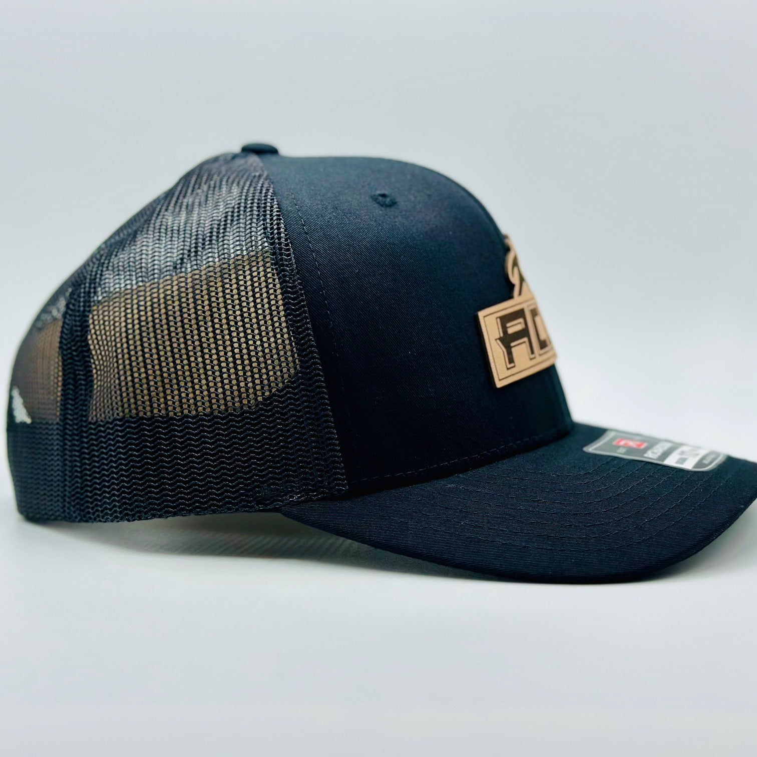 Black Hat With Leather Patch