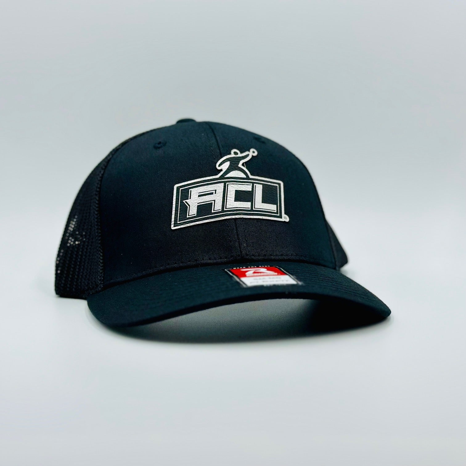Black Flex Hat With Sliver Patch