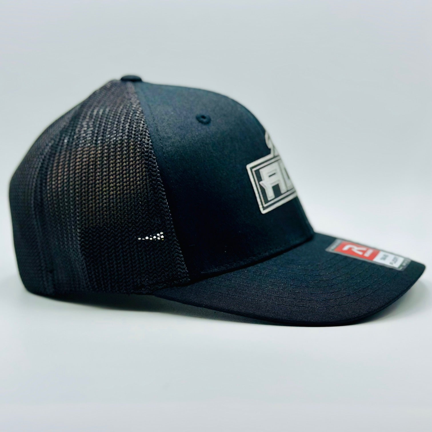 Black Flex Hat With Sliver Patch