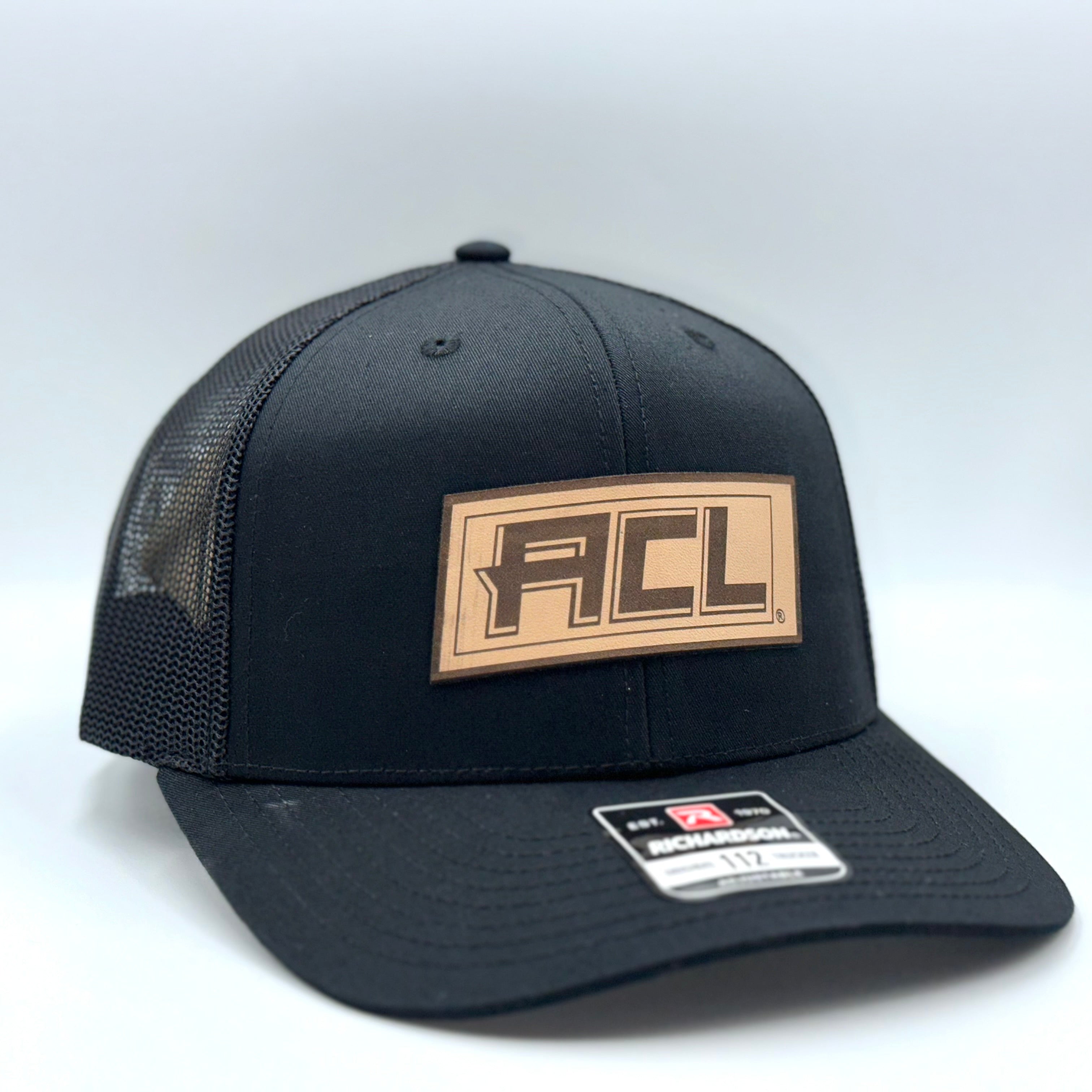 Black Hat With Leather Patch