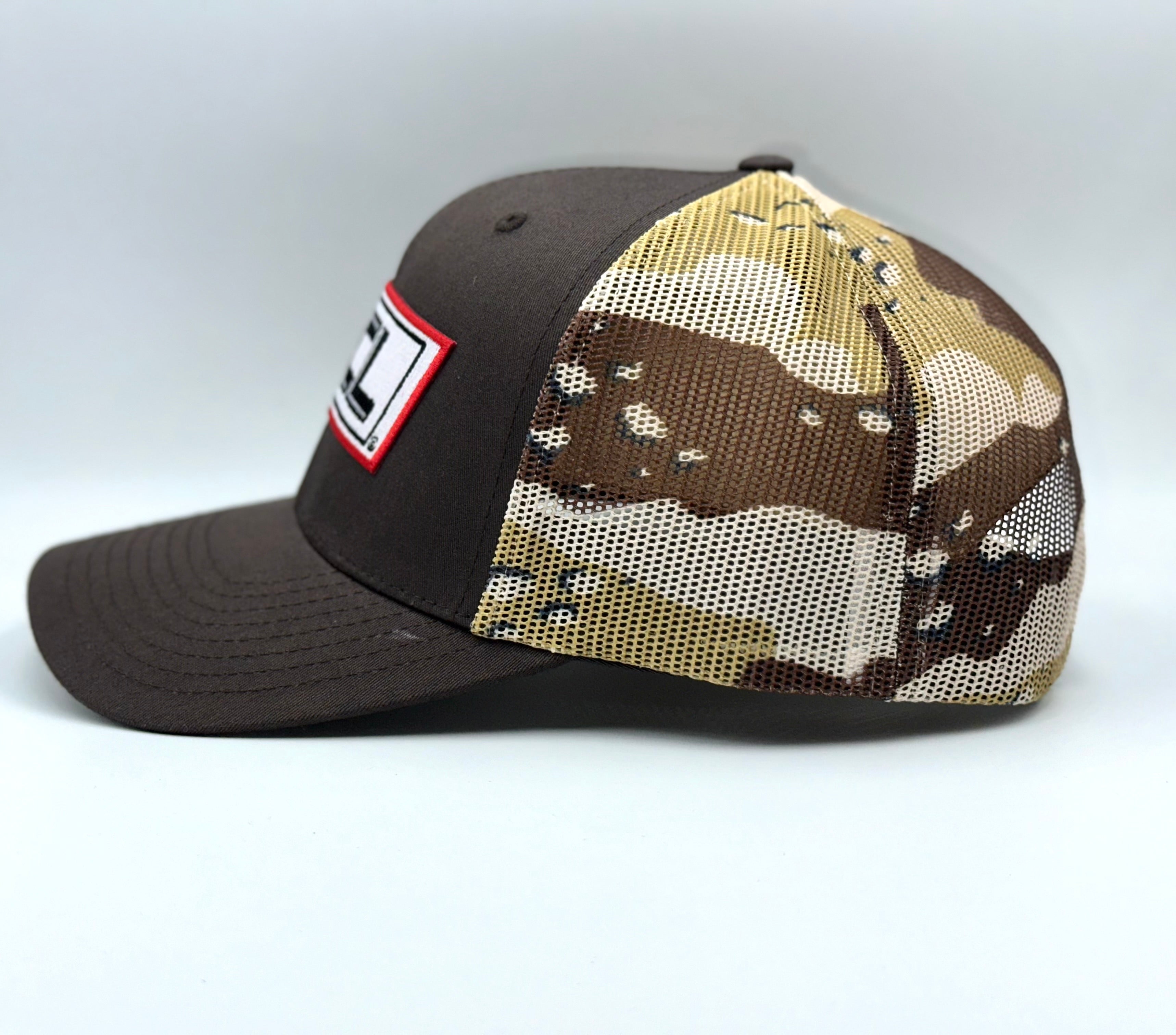 Brown Camo Hat With Stitched Patch
