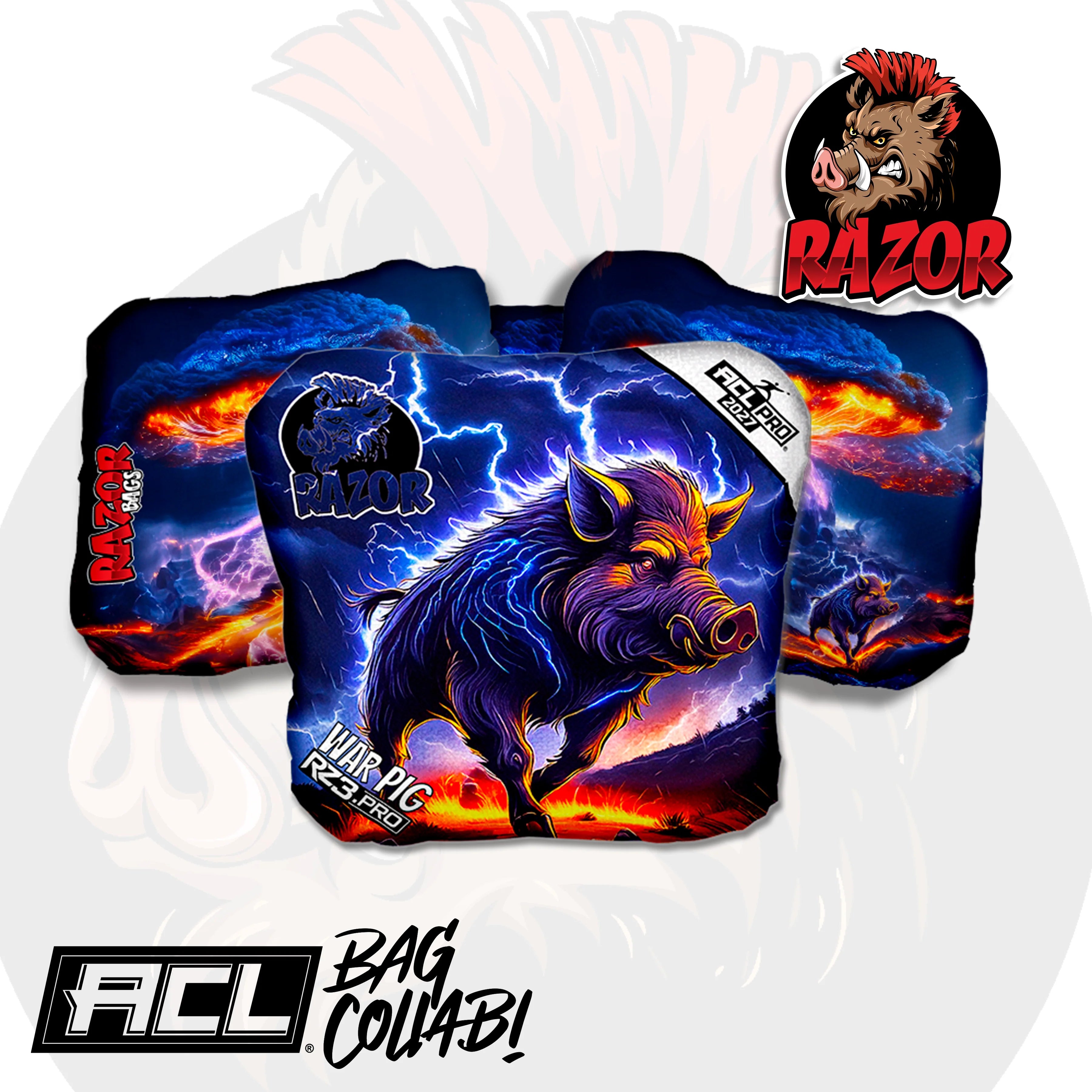 War Pig PRO | Lightning Pig | ACL PRO Razor Cornhole Bags