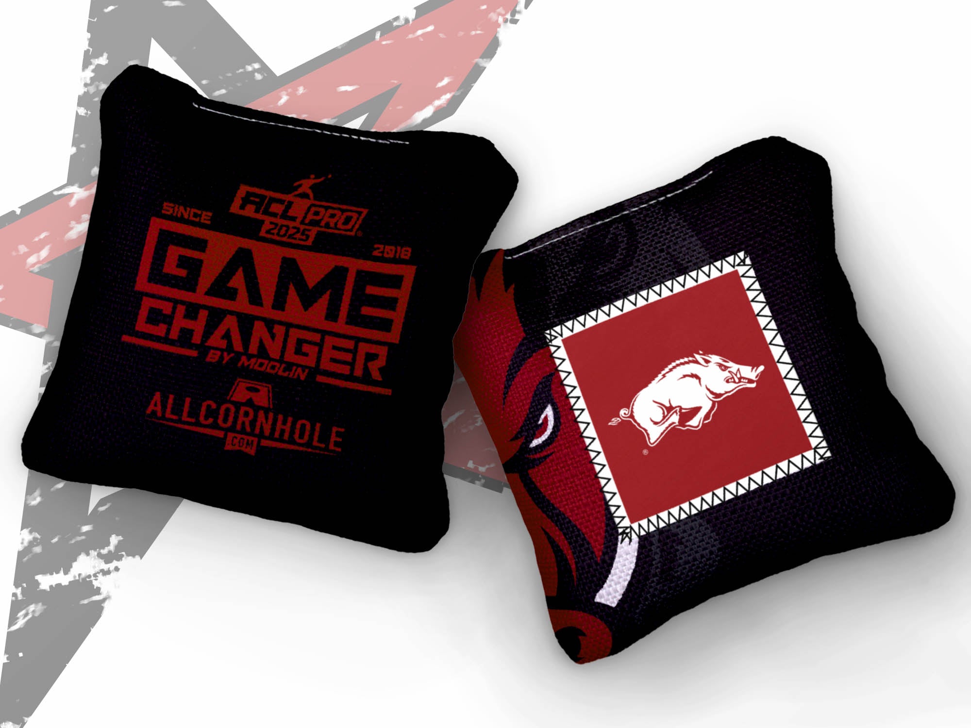 Officially Licensed Collegiate Cornhole Bags - AllCornhole Game Changers - Set of 4 - University of Arkansas