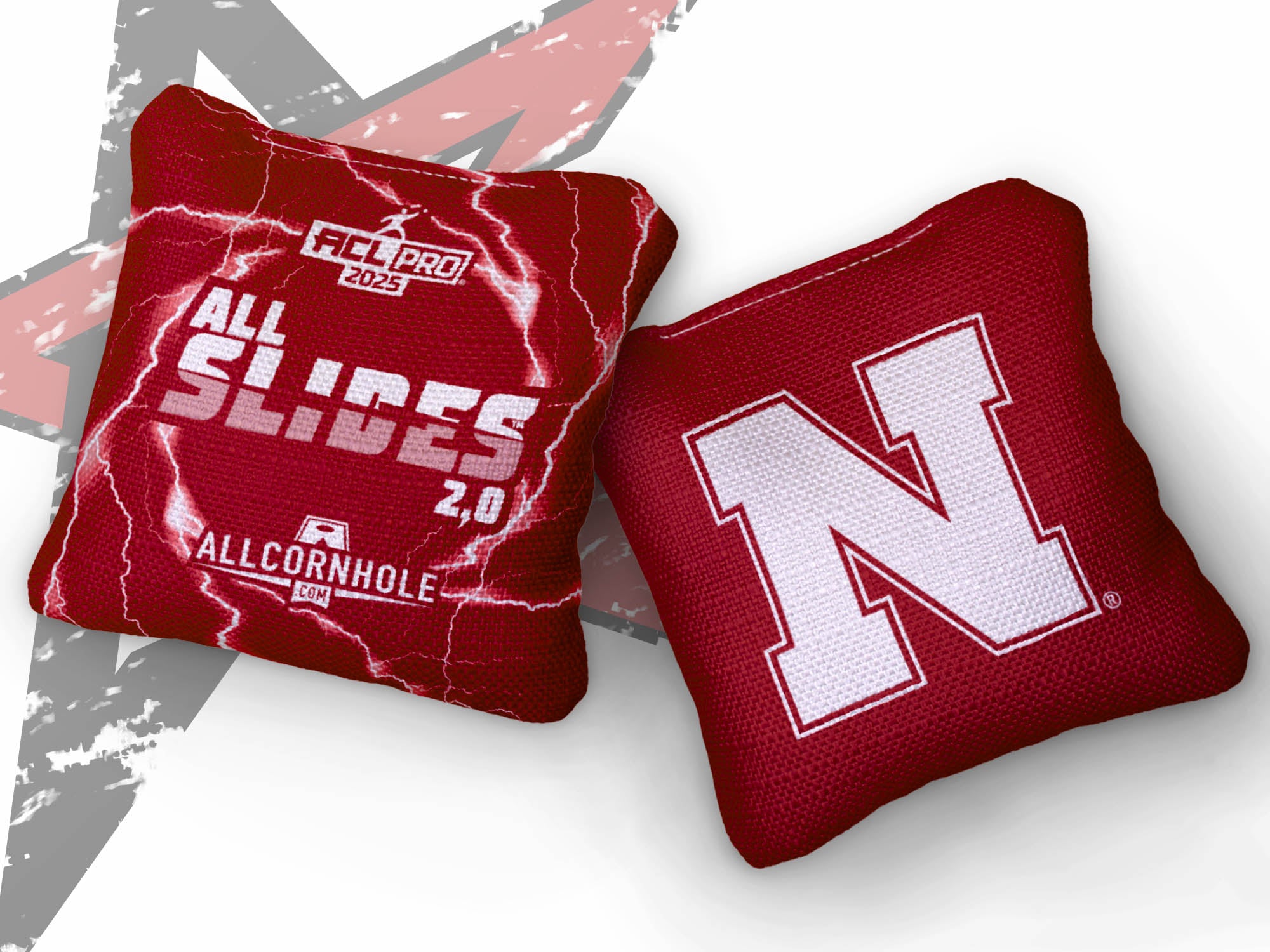 Officially Licensed Collegiate Cornhole Bags - AllCornhole All-Slide 2.0 - Set of 4 - University of Nebraska