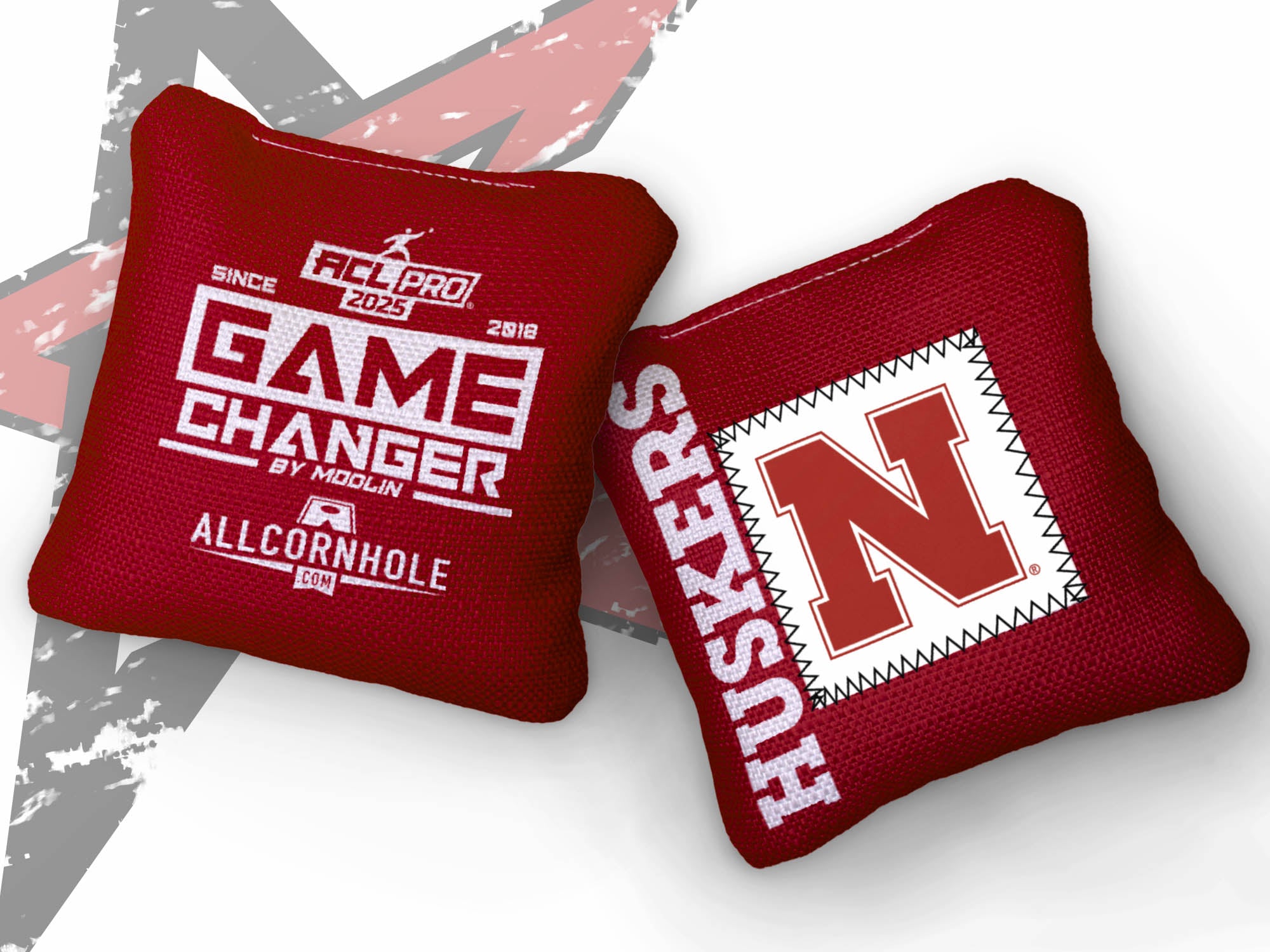 Officially Licensed Collegiate Cornhole Bags - AllCornhole Game Changers - Set of 4 - University of Nebraska