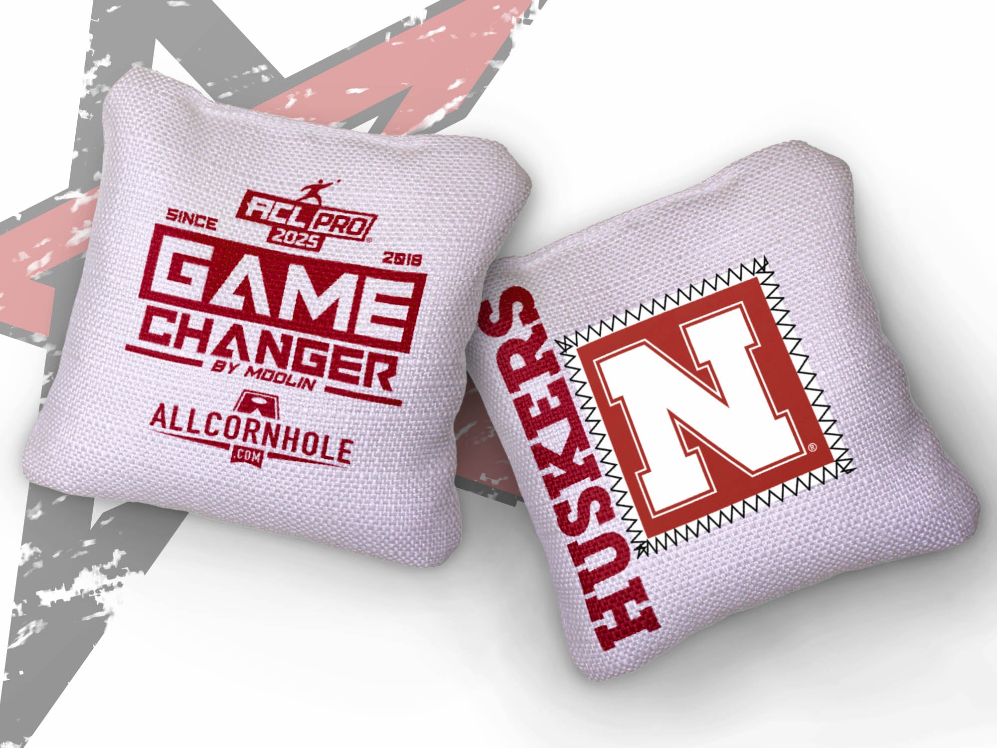 Officially Licensed Collegiate Cornhole Bags - AllCornhole Game Changers - Set of 4 - University of Nebraska