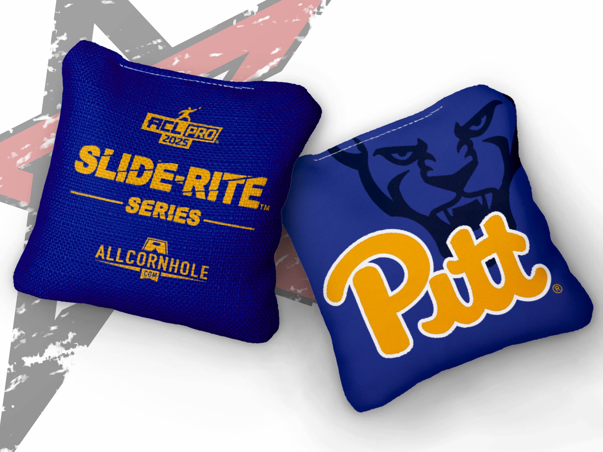 Officially Licensed Collegiate Cornhole Bags - AllCornhole Slide Rite - Set of 4 - University of Pittsburgh
