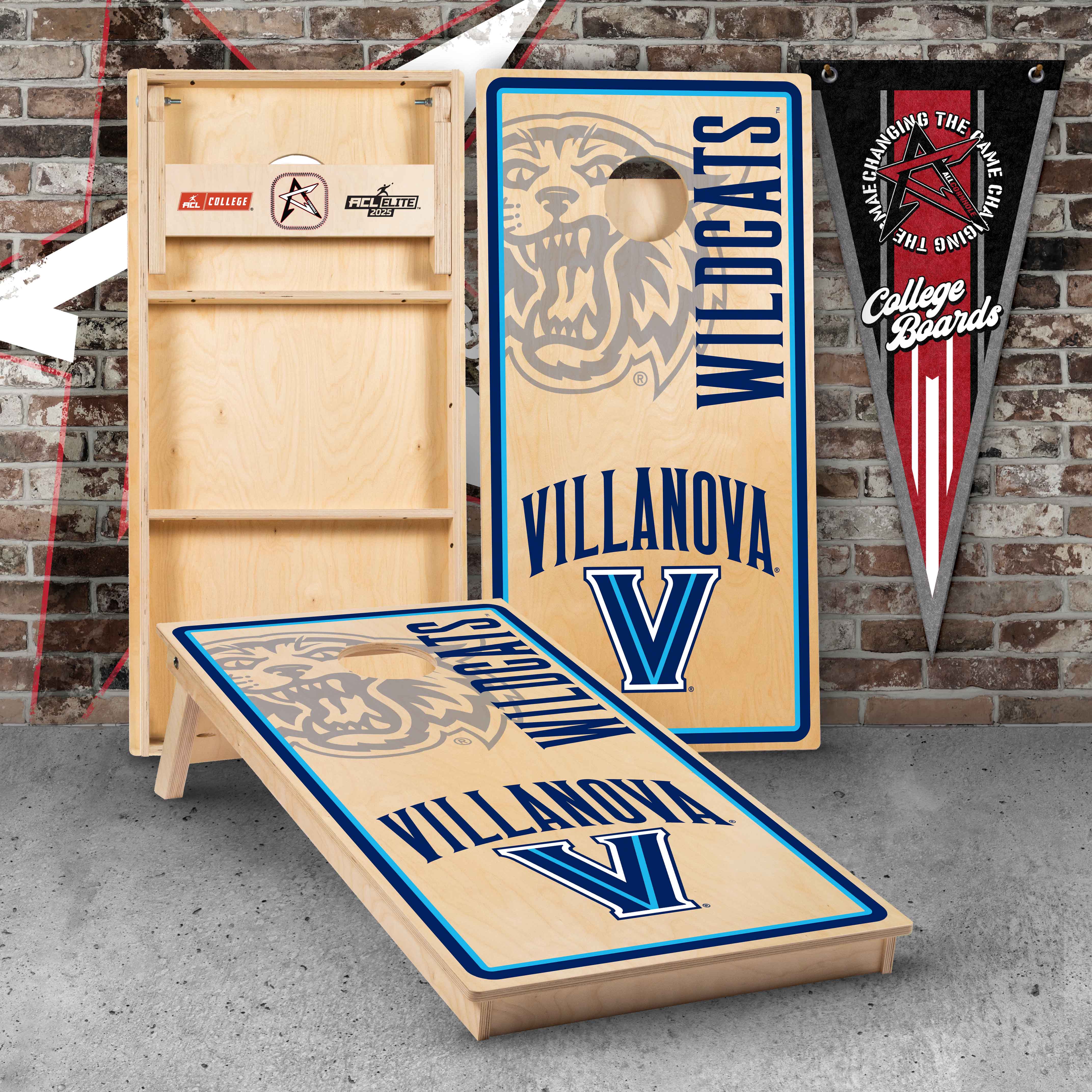 Officially Licensed Collegiate Cornhole Boards - Villanova University
