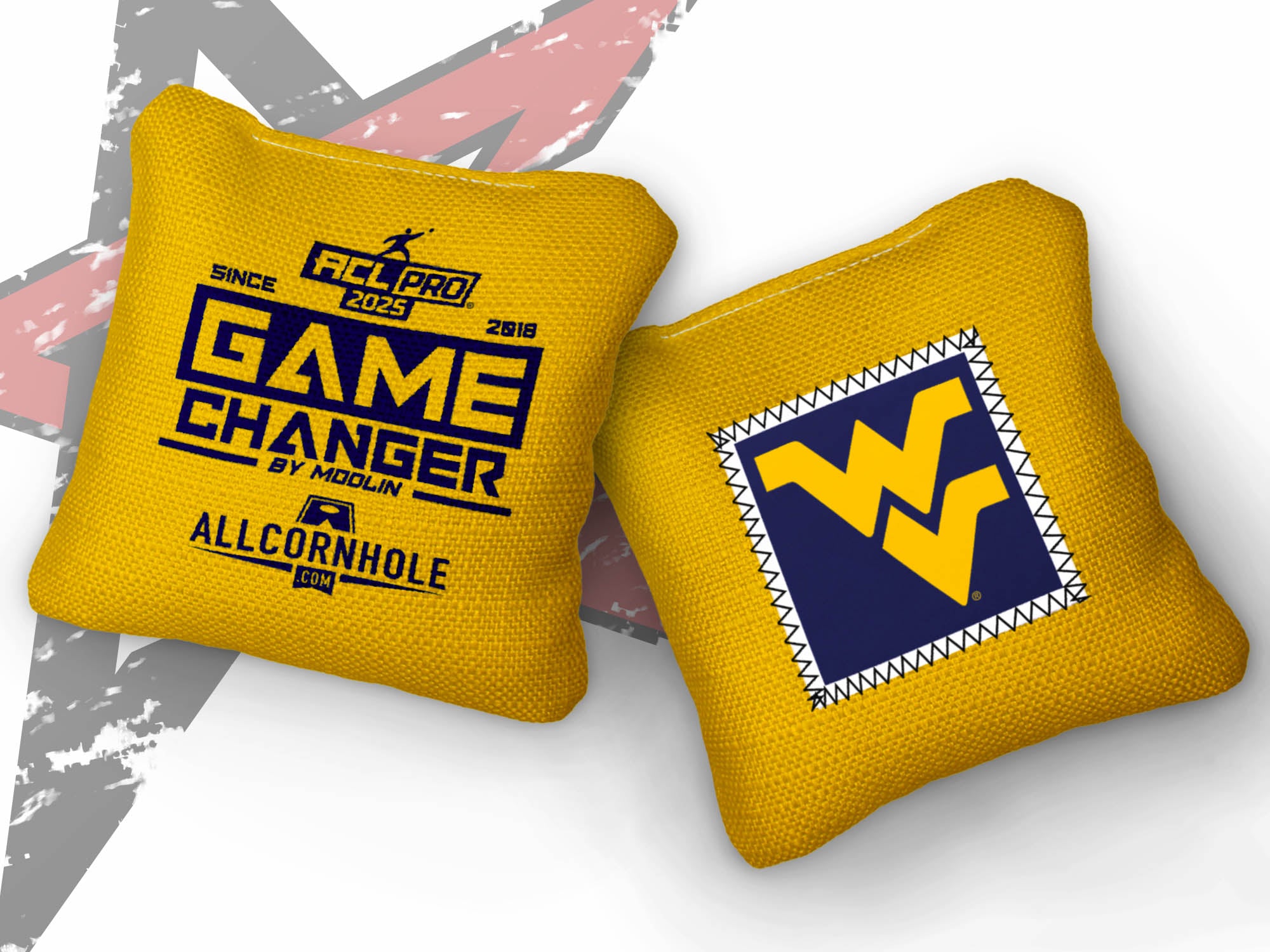 Officially Licensed Collegiate Cornhole Bags - AllCornhole Game Changers - Set of 4 - West Virginia University