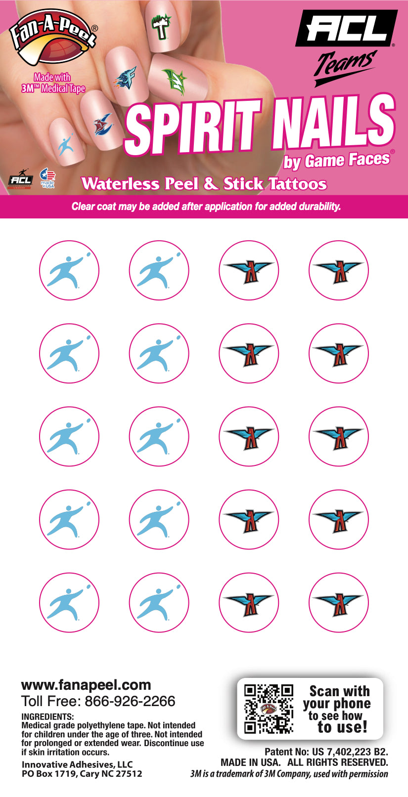 Ohio Aviators - Waterless Peel & Stick Fingernail Tattoos - 20 Pack