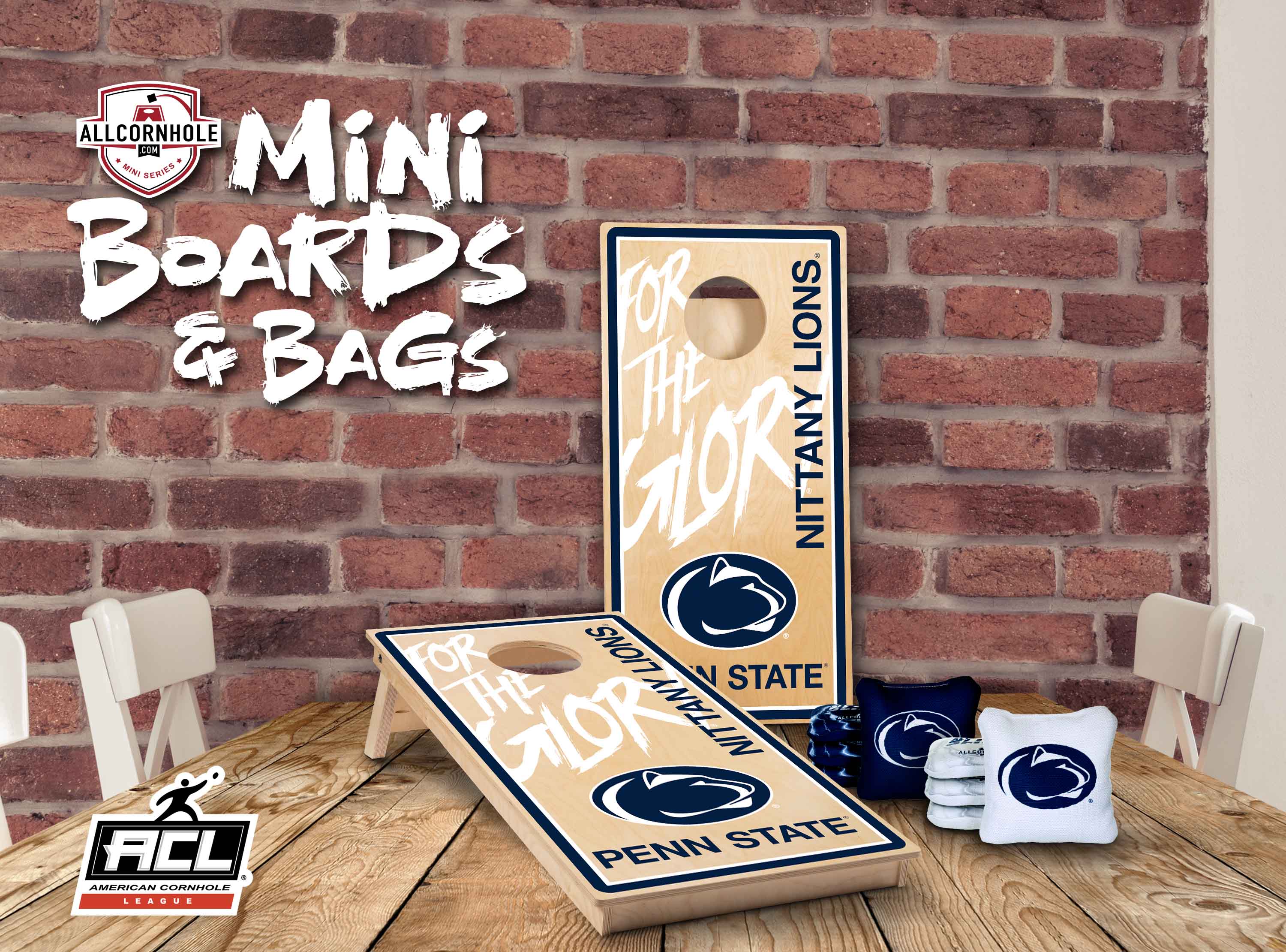 Officially Licensed Collegiate MINI Cornhole Board Set - Pennsylvania State University