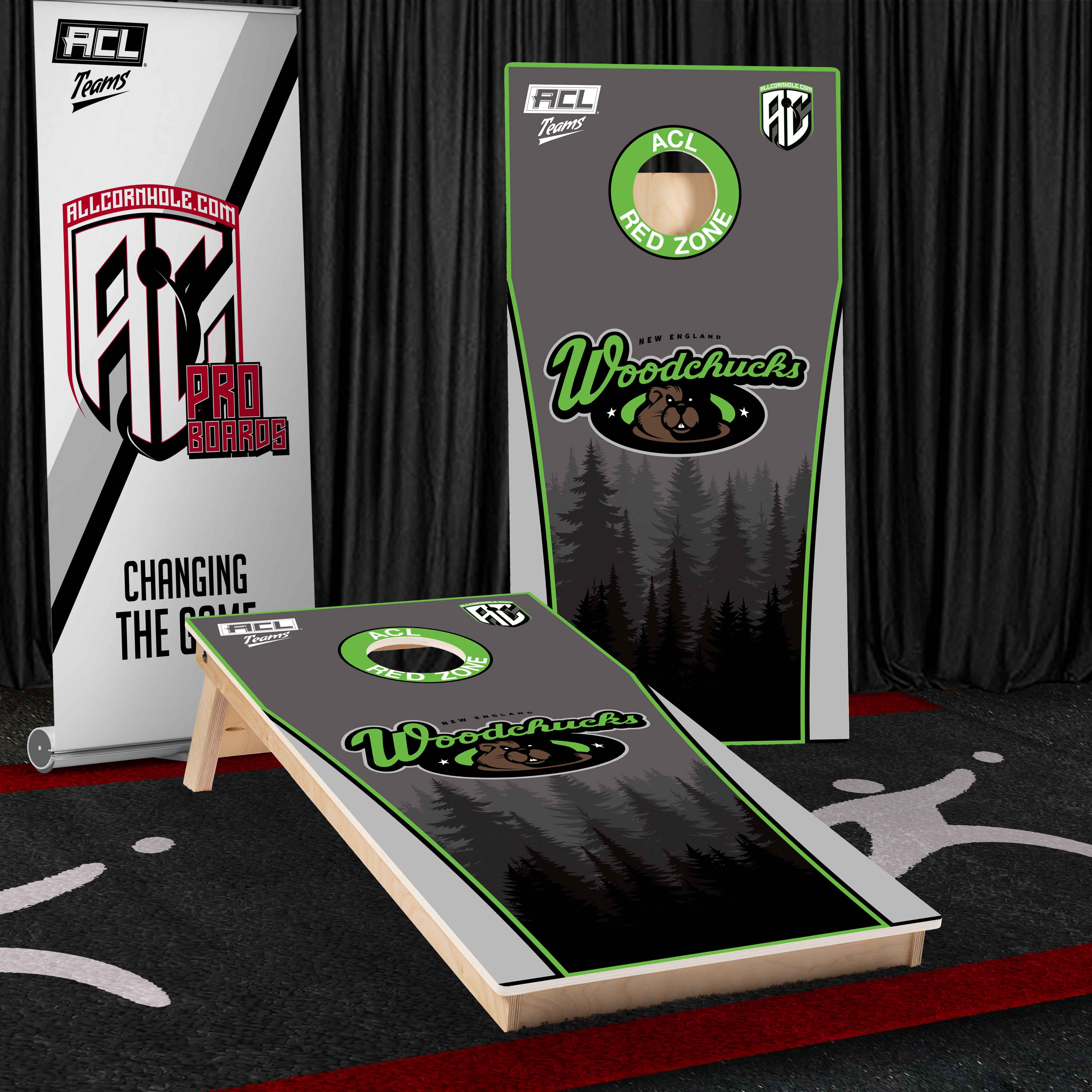 ACL Teams Pro Cornhole Board - New England Woodchucks