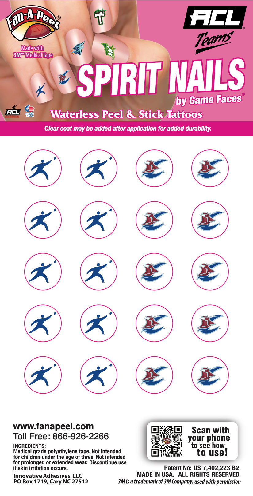 Virginia Cutters - Waterless Peel & Stick Fingernail Tattoos - 20 Pack