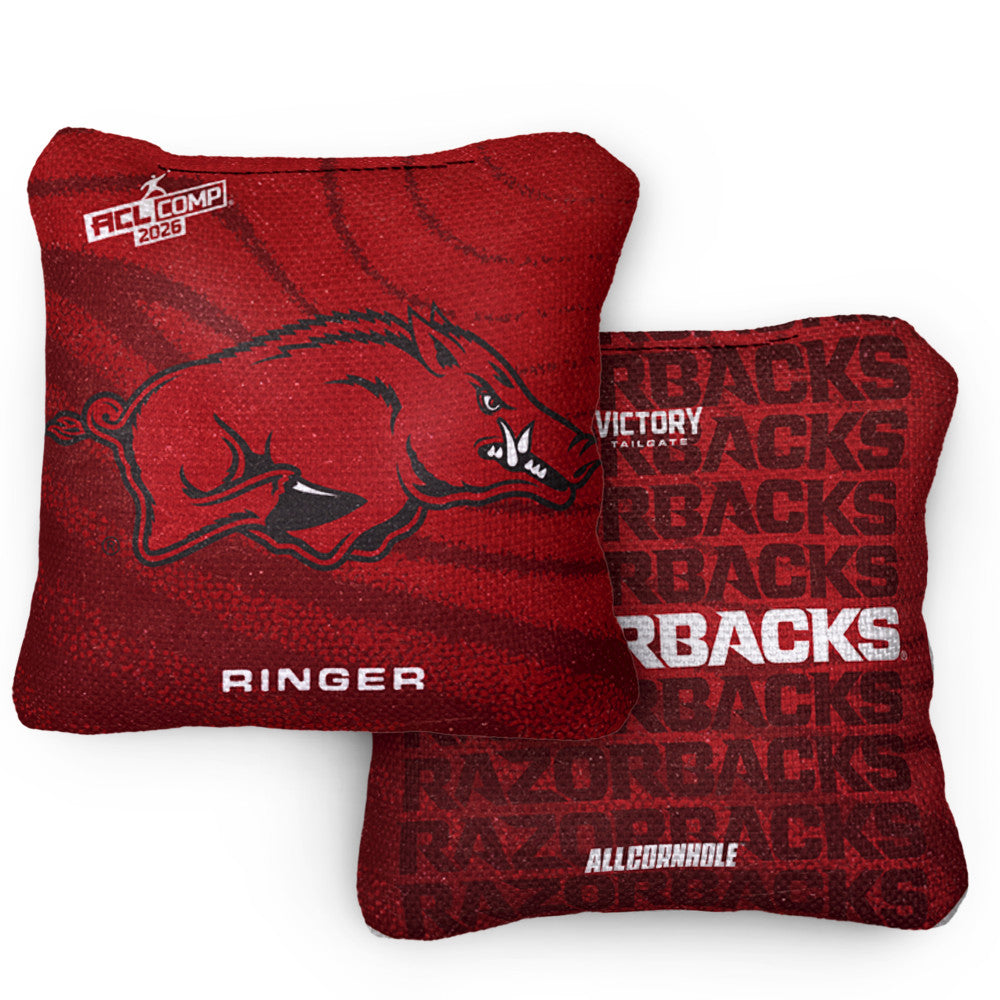 2026 Arkansas Razorbacks RINGER Cardinal ACL Comp Cornhole Bags – Set of 4 Bags