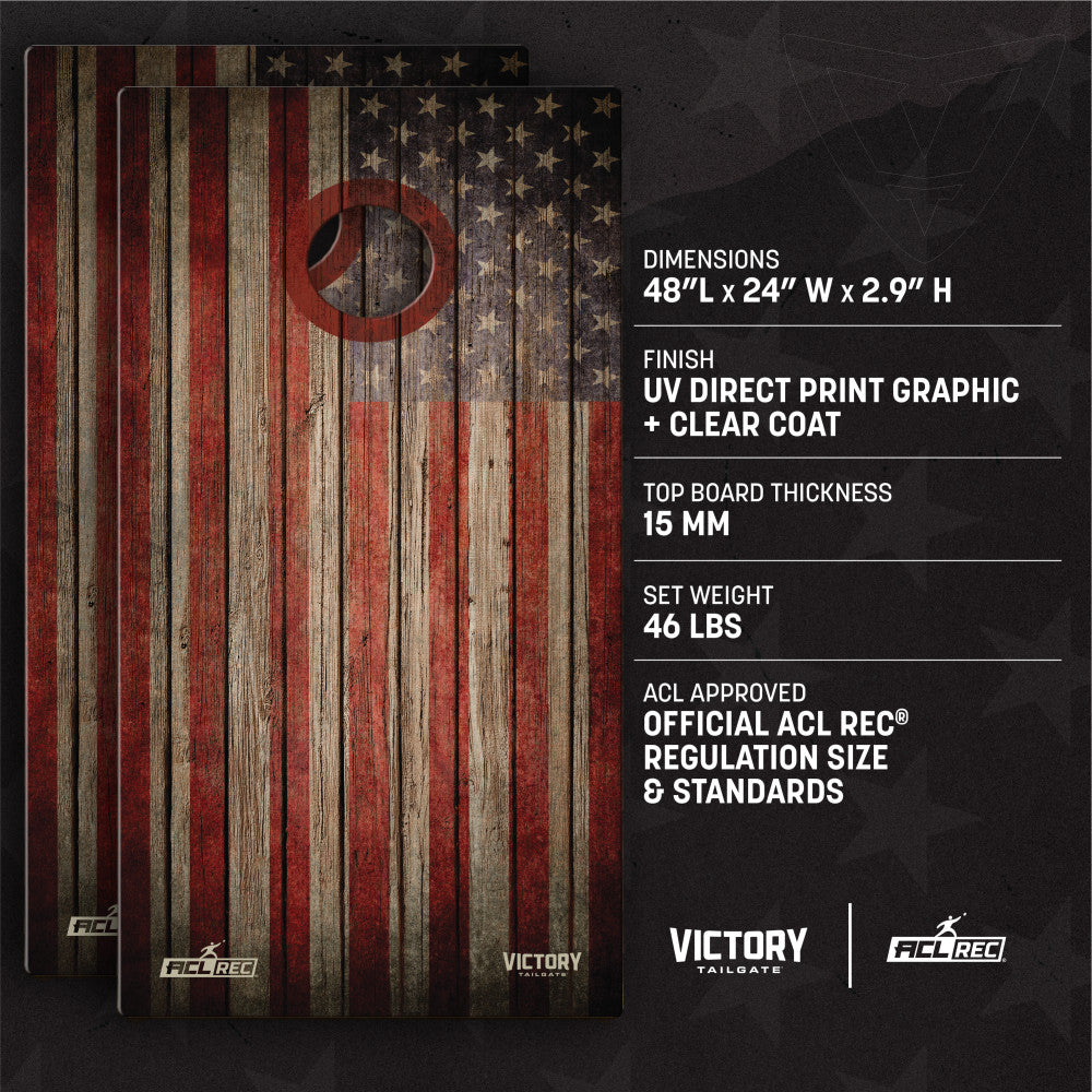 Patriotic Collection | 2x4 Tournament American Flag Cornhole Set