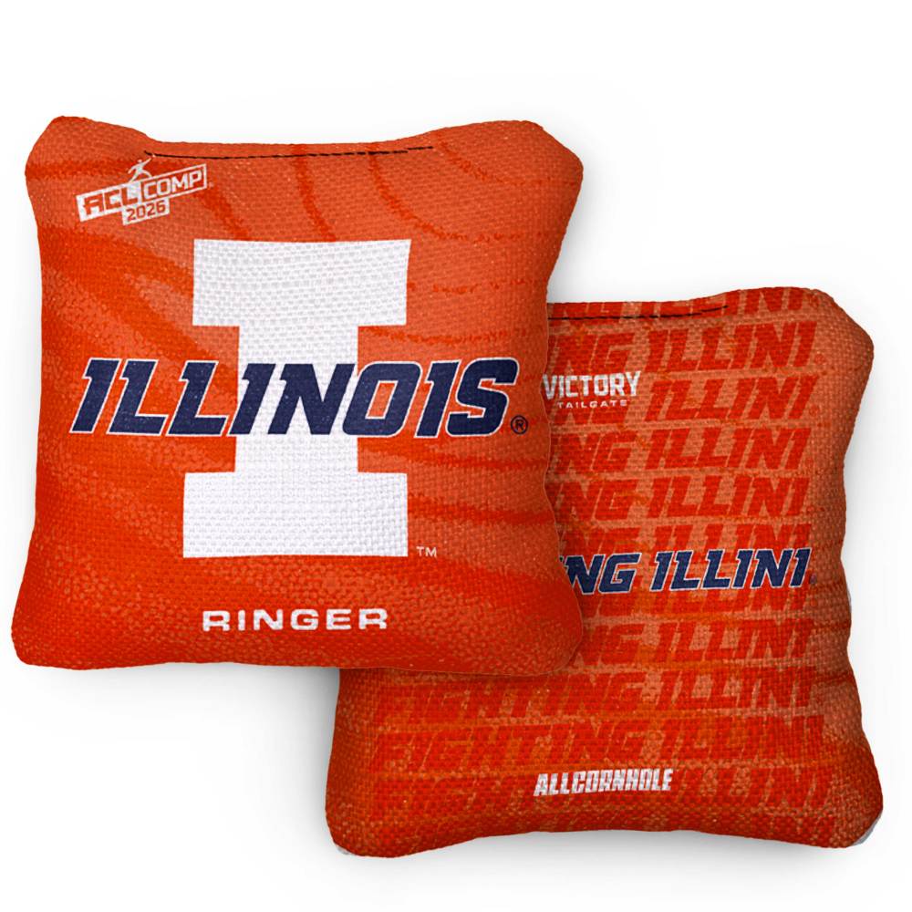 2026 Illinois Fighting Illini RINGER Orange ACL Comp Cornhole Bags – Set of 4 Bags