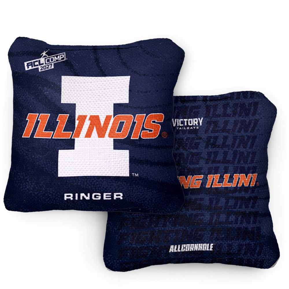 2027 Illinois Fighting Illini RINGER Blue ACL Comp Cornhole Bags – Set of 4 Bags