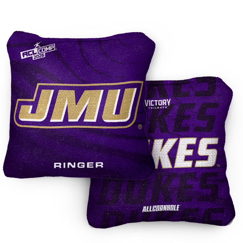 2026 James Madison Dukes RINGER Purple ACL Comp Cornhole Bags – Set of 4 Bags
