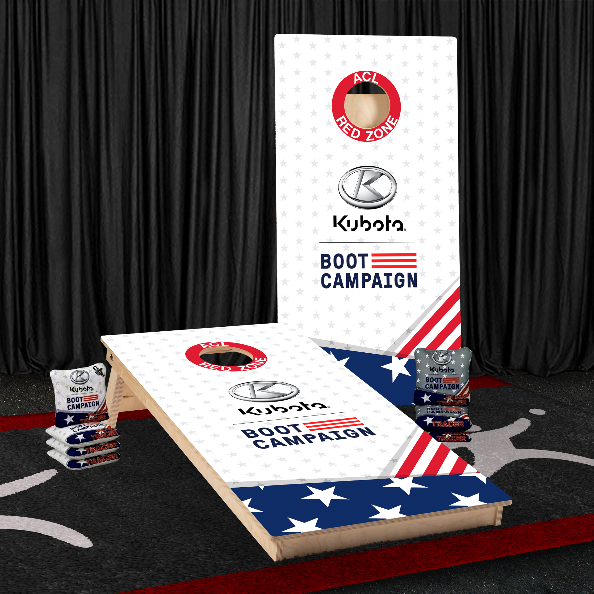 Kubota & Boot Campaign - ACL Approved Competitive Cornhole Set with 8 Bags