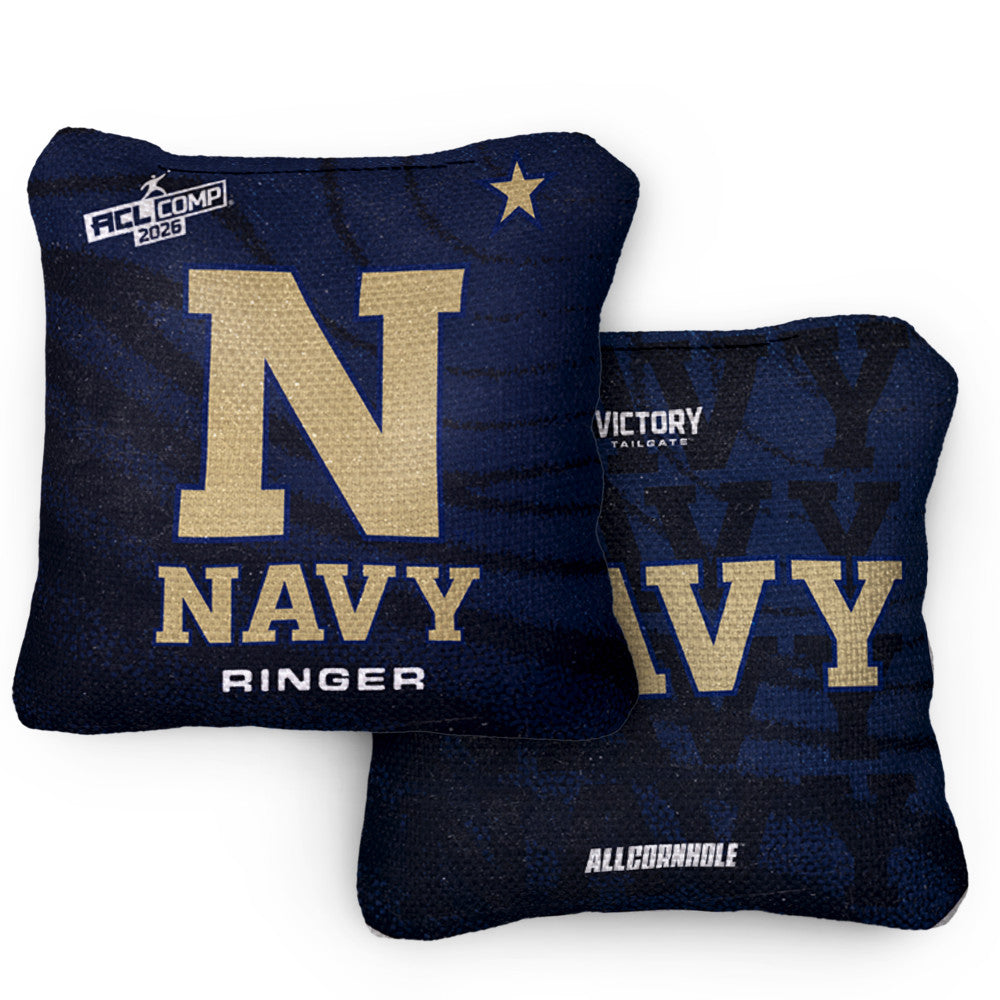 2026 Navy Midshipmen RINGER™️Blue ACL Comp Cornhole Bags – Set of 4 Bags