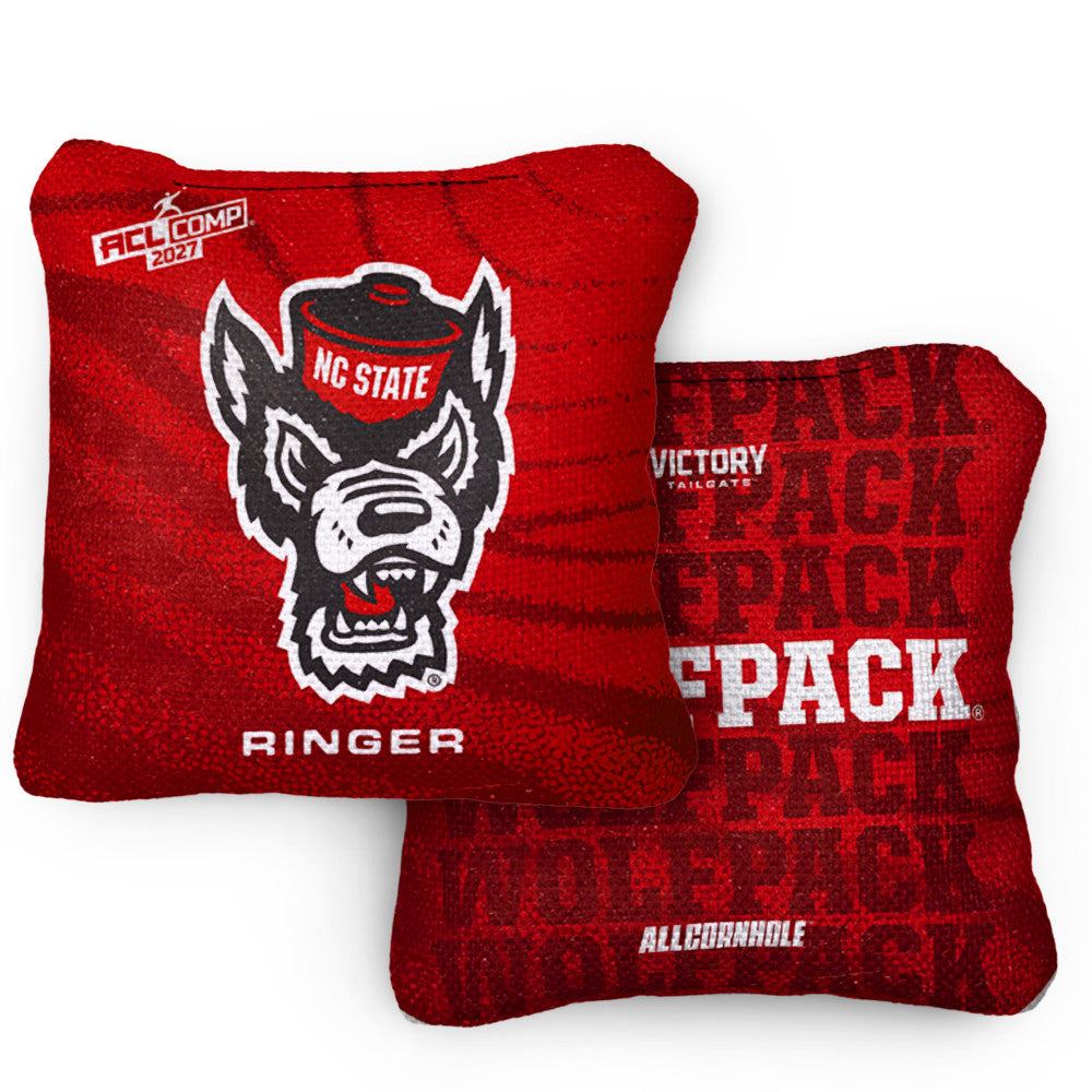 2027 NC State Wolfpack RINGER Red ACL Comp Cornhole Bags – Set of 4 Bags