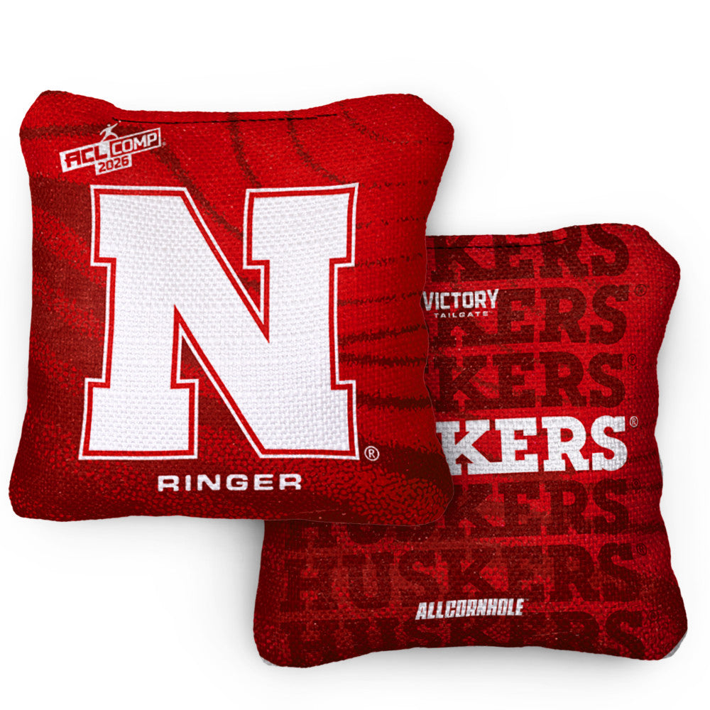 2026 Nebraska Cornhuskers RINGER Red ACL Comp Cornhole Bags – Set of 4 Bags
