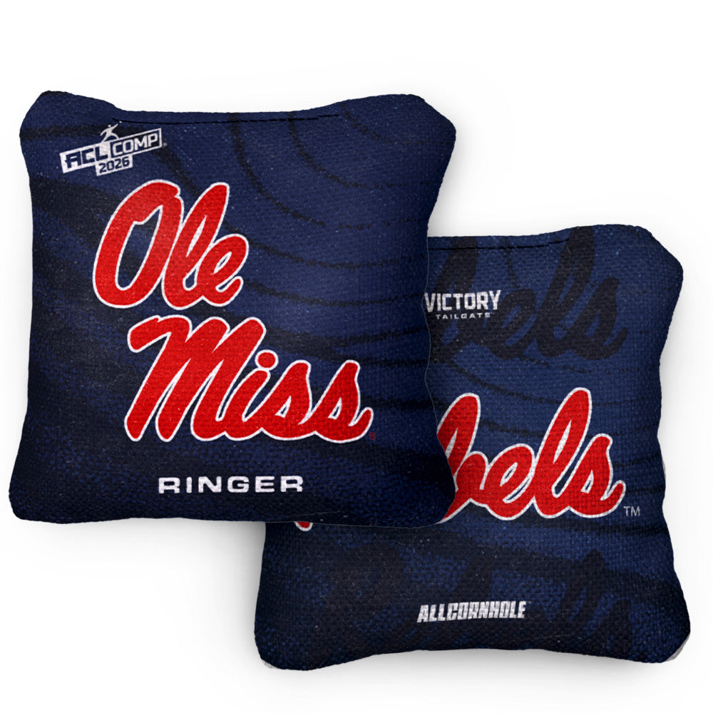2026 Ole Miss Rebels RINGER™️Blue ACL Comp Cornhole Bags – Set of 4 Bags