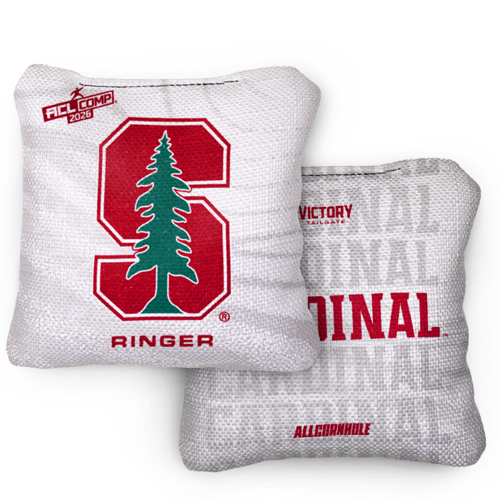 2027 Stanford Cardinal RINGER White ACL Comp Cornhole Bags – Set of 4 Bags