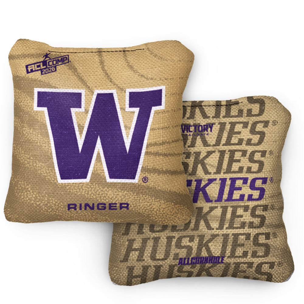 2026 Washington Huskies RINGER Gold ACL Comp Cornhole Bags – Set of 4 Bags