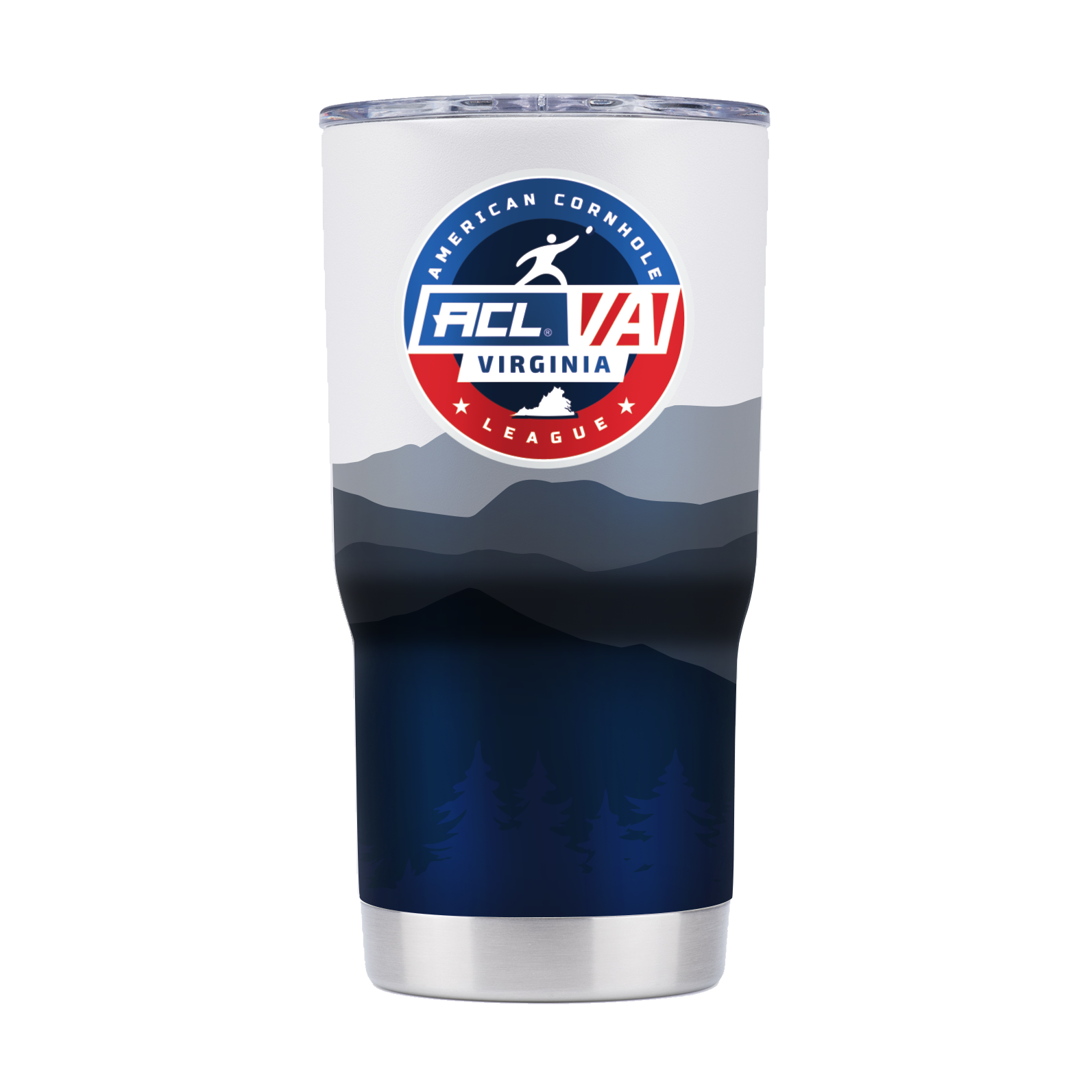 American Cornhole League "ACL Virginia" State Landscape Full Wrap 20oz White Stainless Steel Tumbler (Copy)
