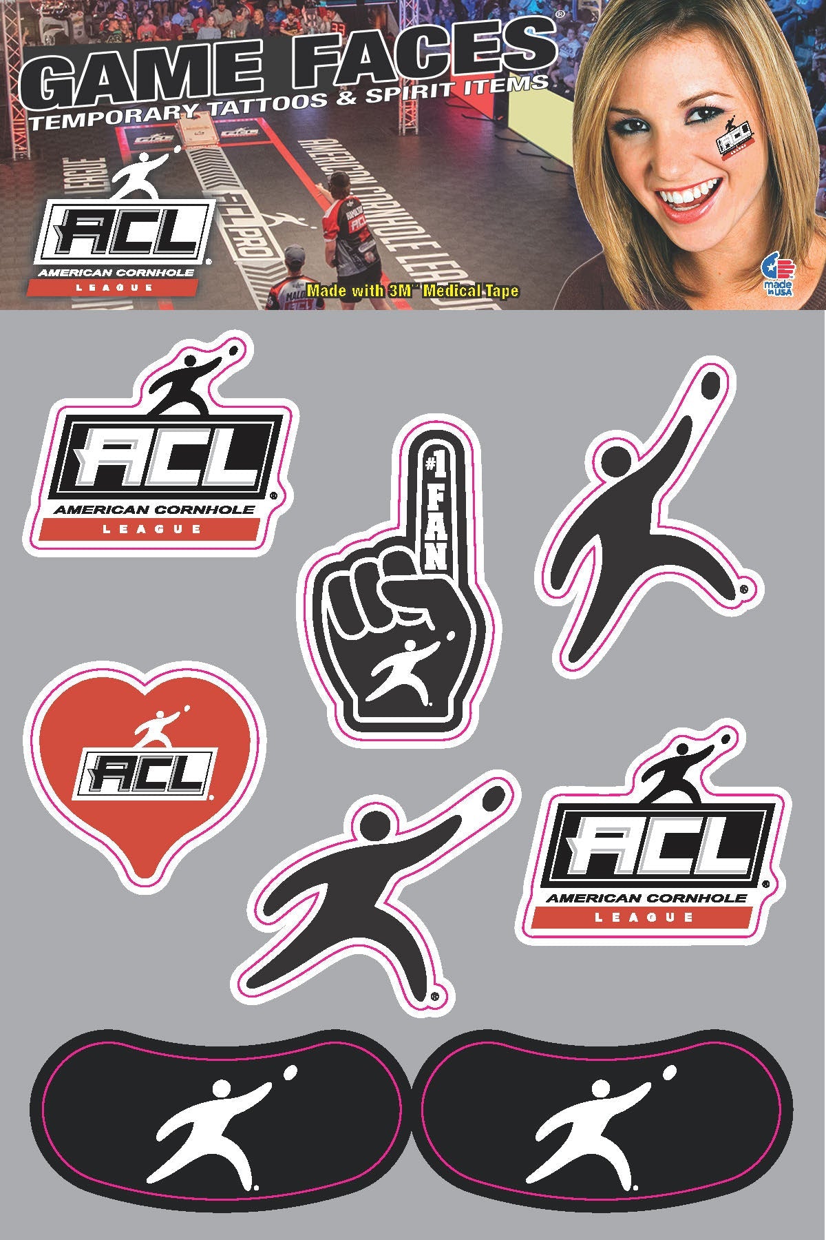 ACL Stevie - Waterless Peel & Stick Temporary Tattoos  - 10 Pack