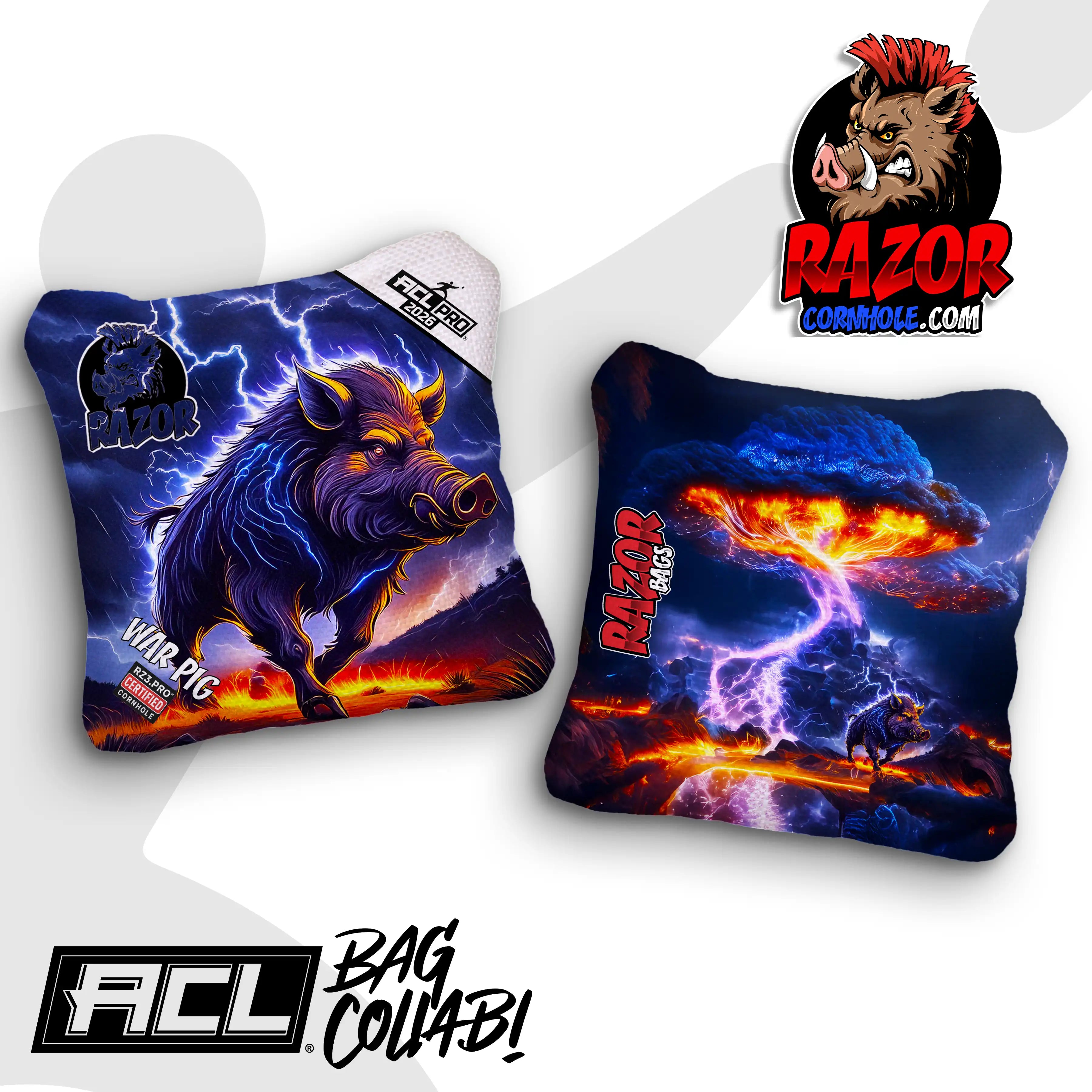 War Pig | Lightning Pig | ACL PRO Razor Cornhole Bags