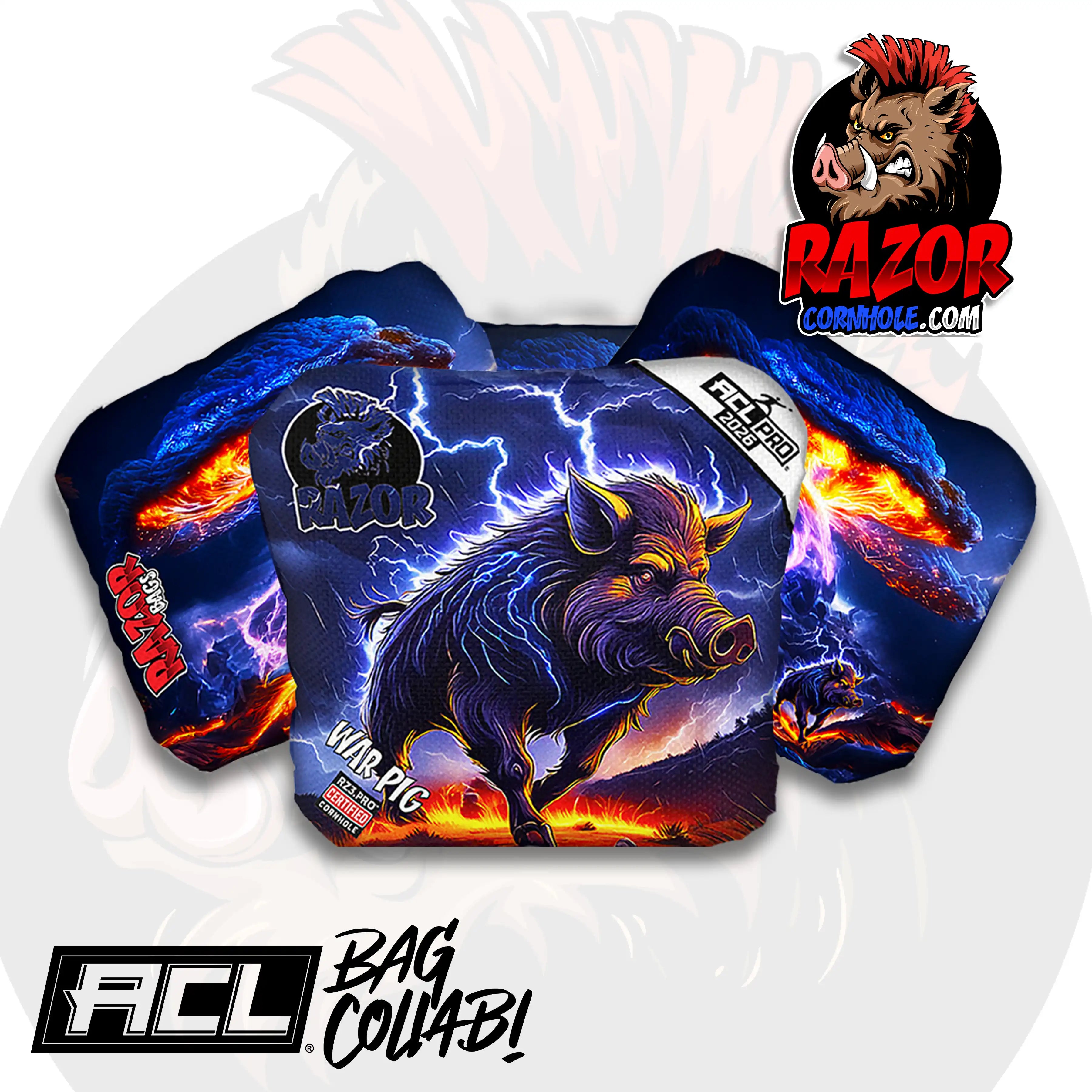 War Pig | Lightning Pig | ACL PRO Razor Cornhole Bags