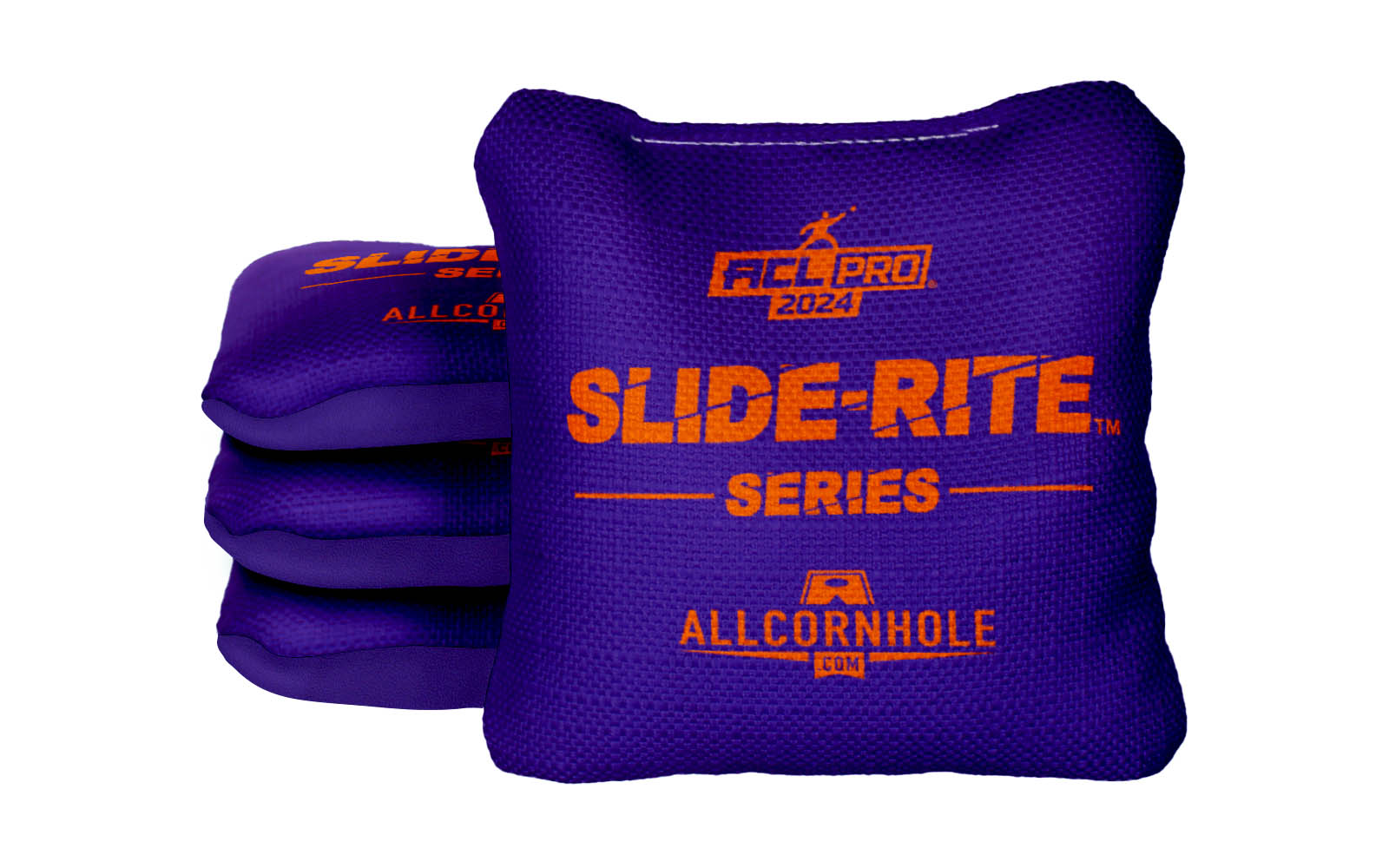 Officially Licensed Collegiate Cornhole Bags - AllCornhole Slide Rite - Set of 4 - Clemson University