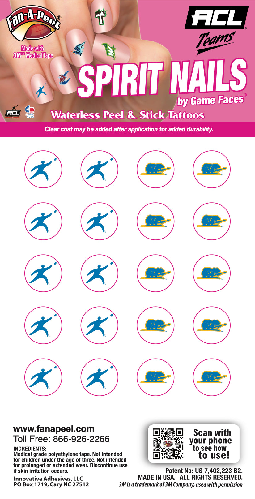 Cali Slingers - Waterless Peel & Stick Fingernail Tattoos - 20 Pack